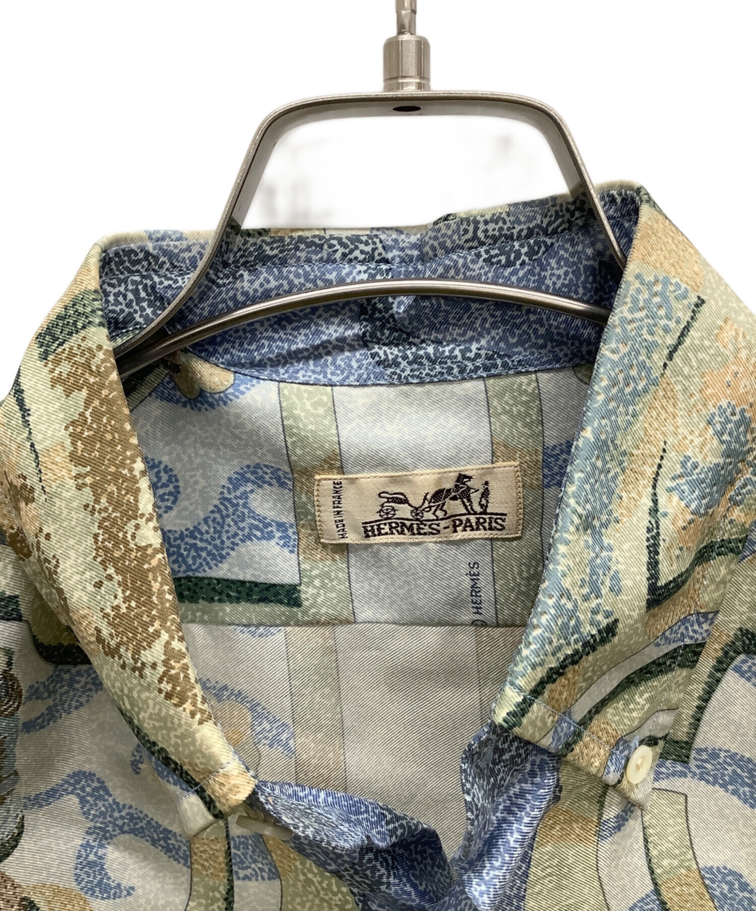 中古・古着通販】HERMES (エルメス) 総柄シルクシャツ マルチカラー