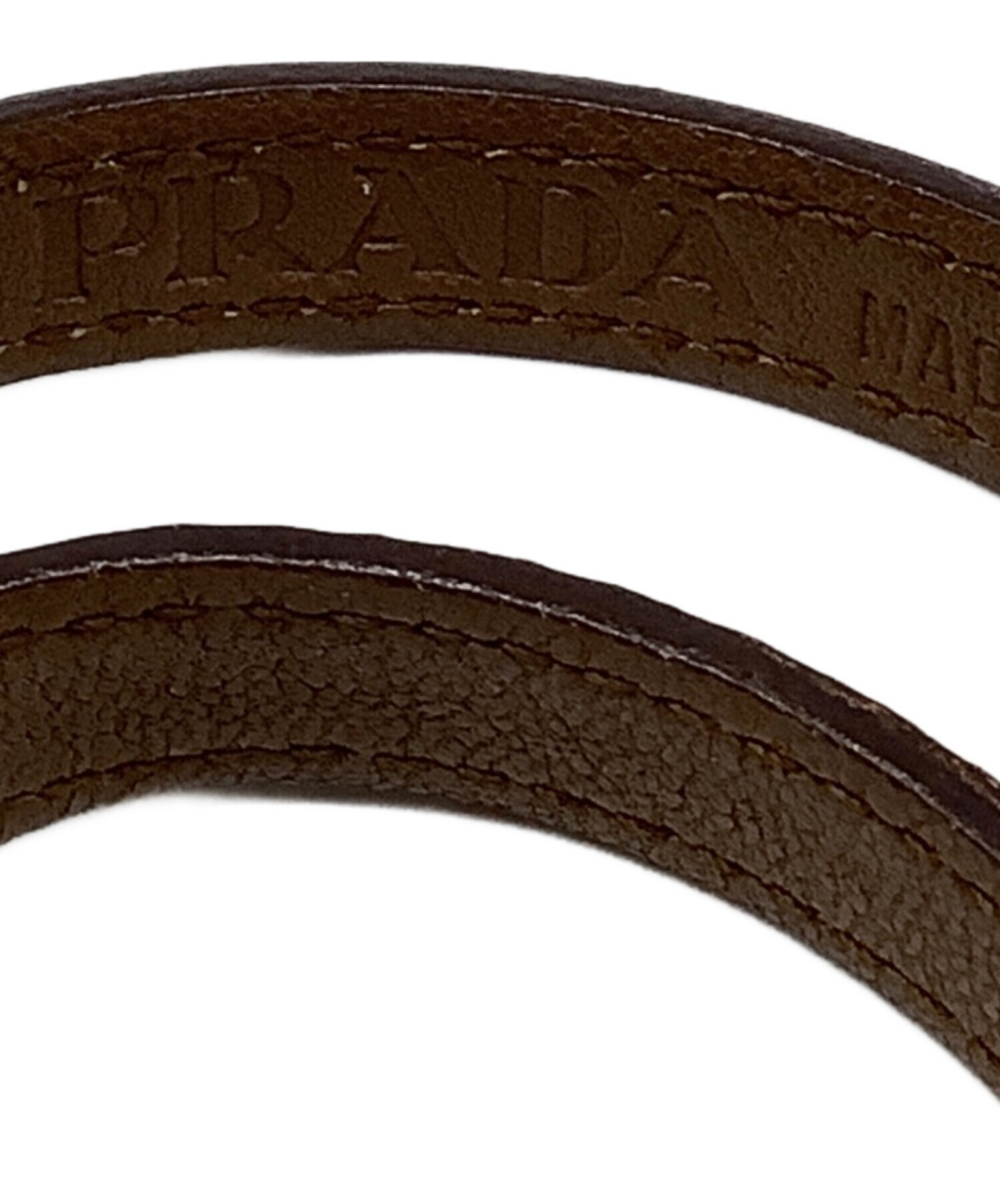 中古・古着通販】PRADA (プラダ) レザーブレスレット ブラウン