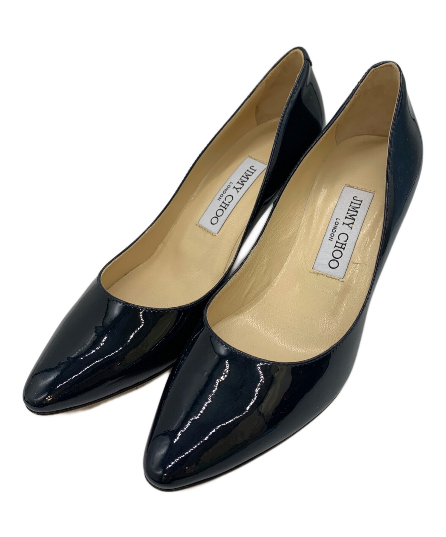 中古・古着通販】JIMMY CHOO (ジミーチュウ) ヒールパンプス ネイビー