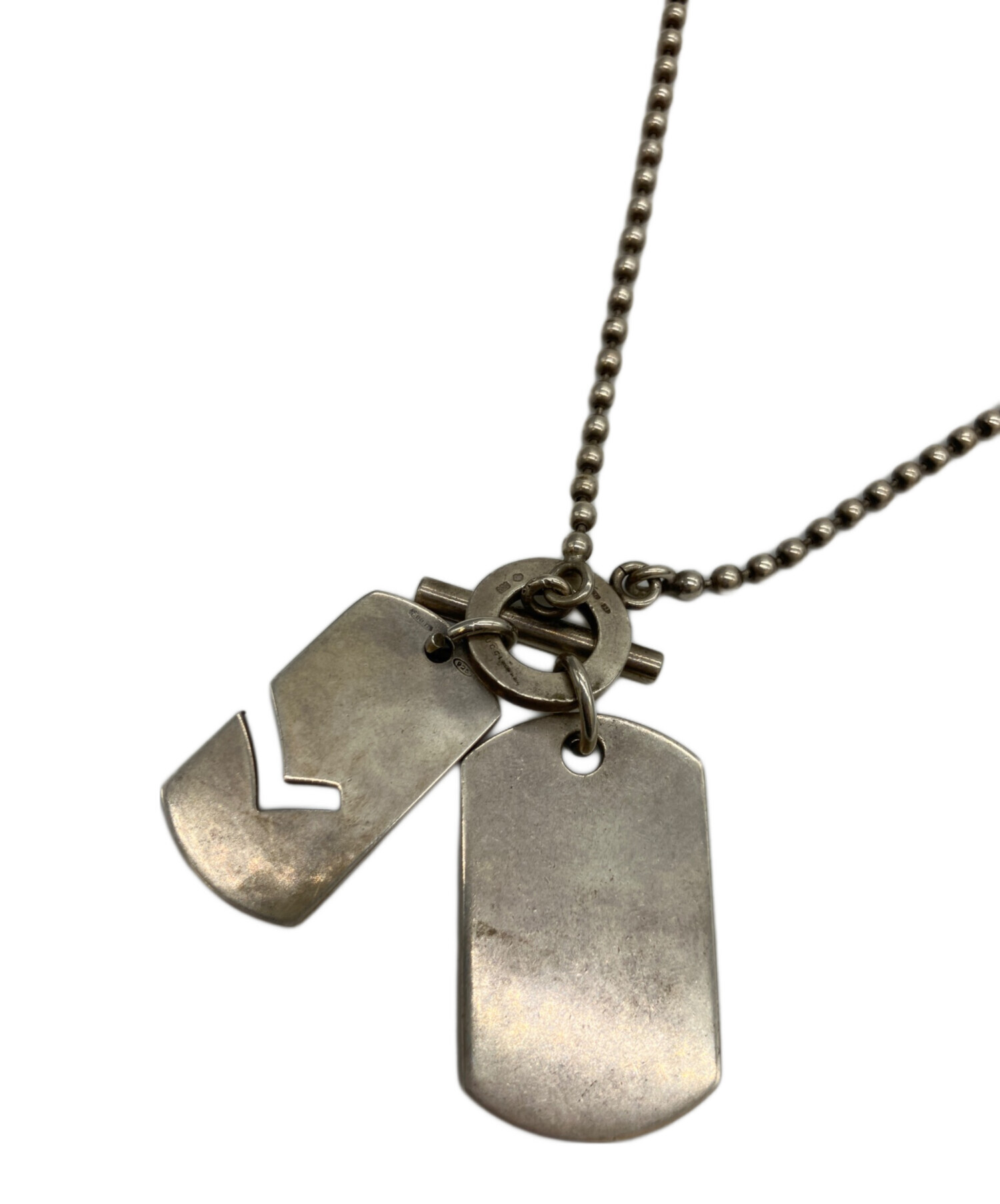 中古・古着通販】GUCCI (グッチ) ダブルドッグタグネックレス シルバー