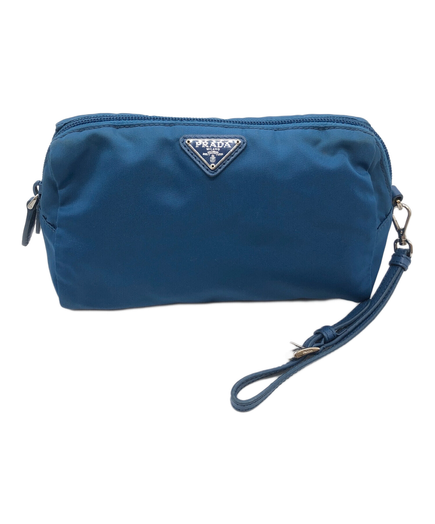 中古・古着通販】PRADA (プラダ) ナイロンポーチ ブルー｜ブランド