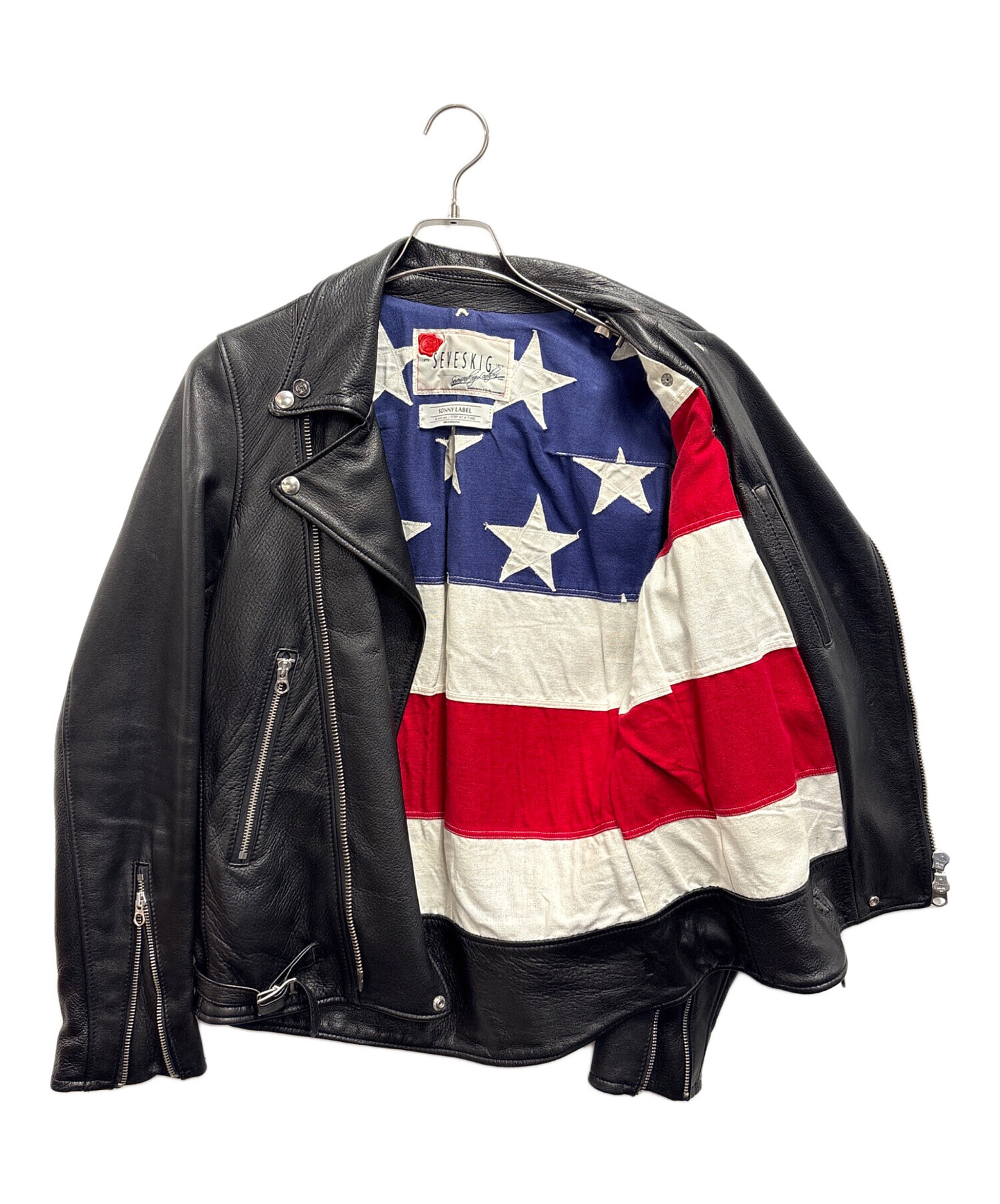 中古・古着通販】SEVESKIG (セヴシグ) ダブルライダースジャケット