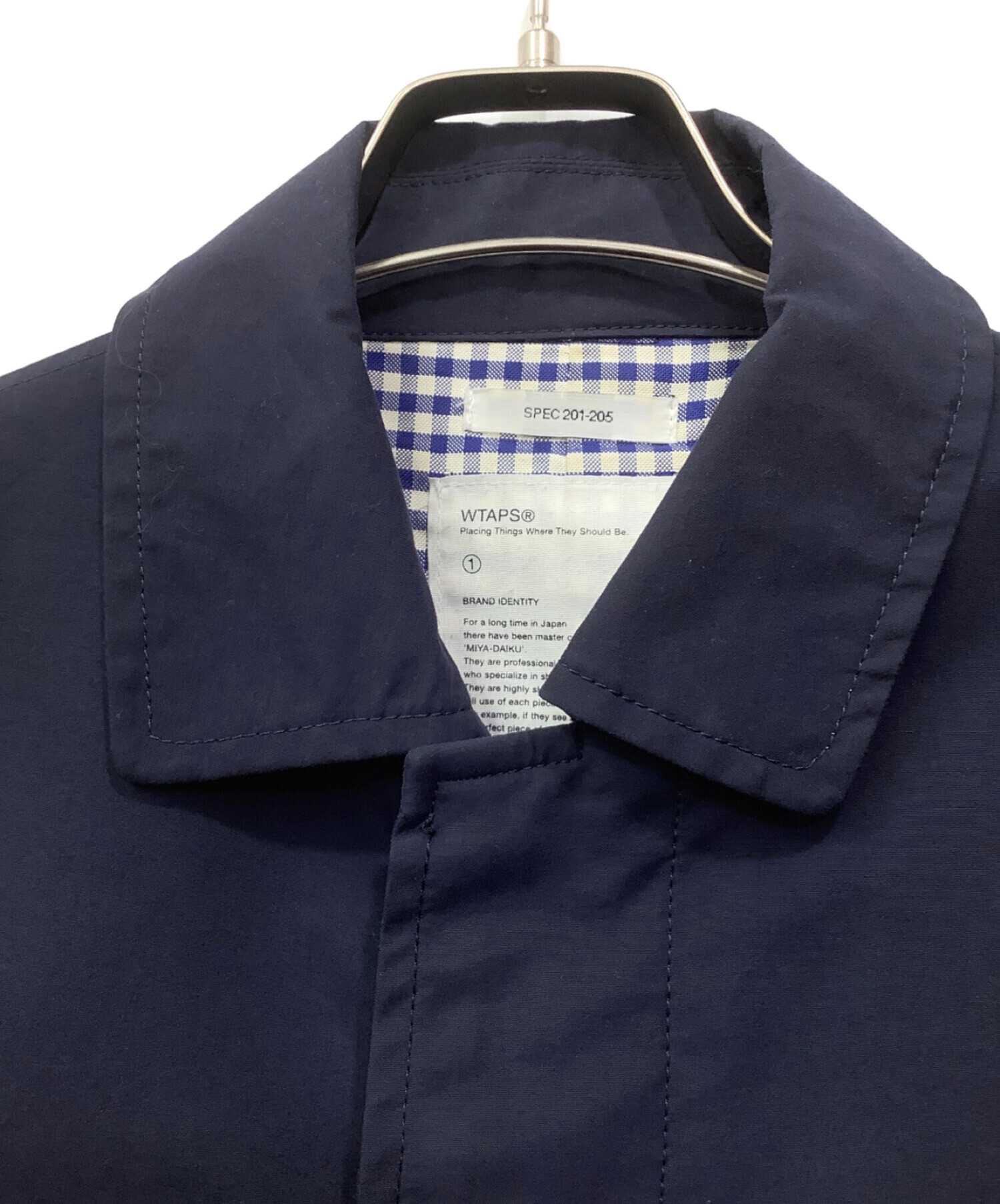 中古・古着通販】WTAPS (ダブルタップス) ステンカラーコート ネイビー