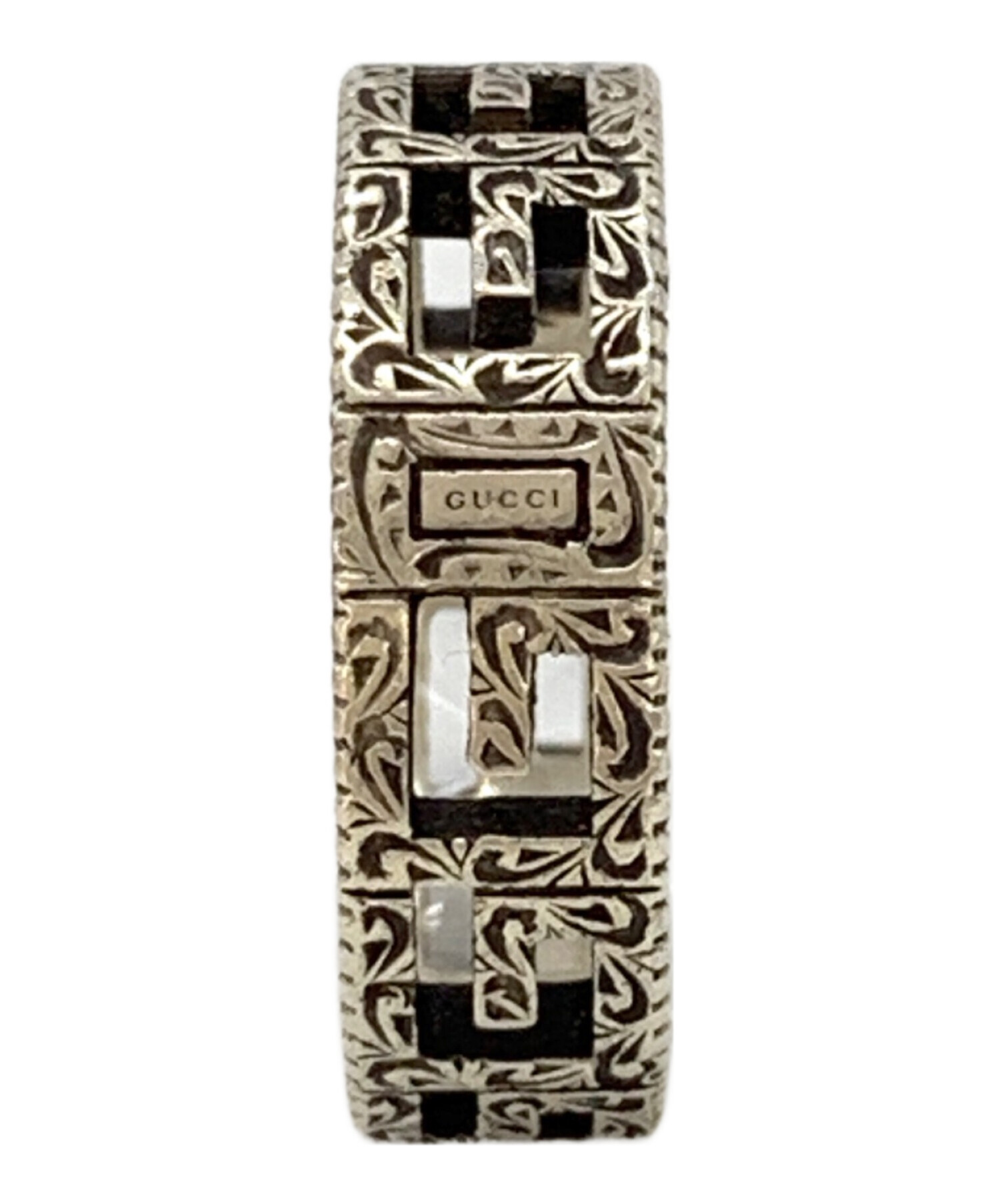 中古・古着通販】GUCCI (グッチ) スクエアGリング アラベスク シルバー
