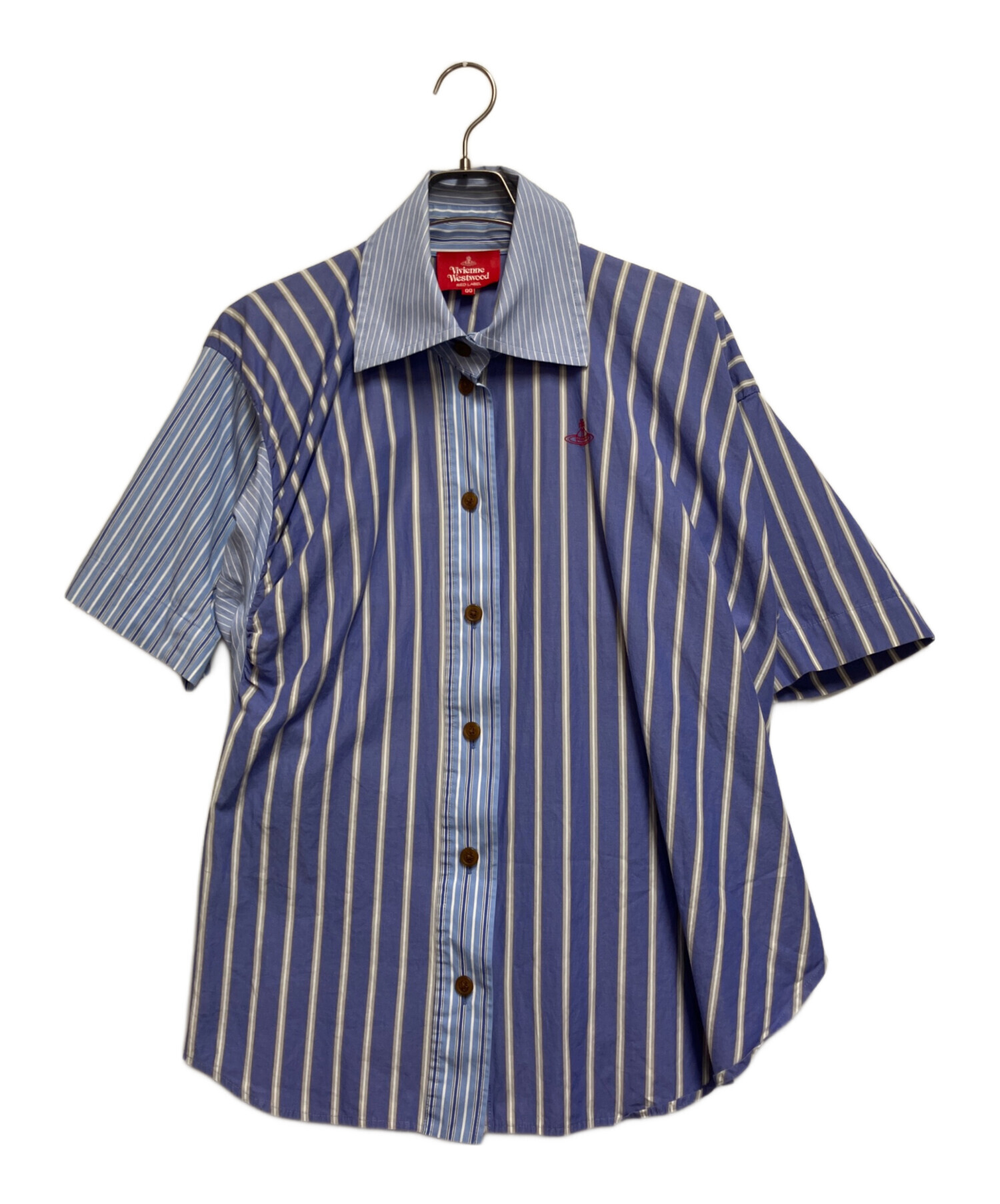 ヴィヴィアン RED LABEL 半袖ストライプシャツ サイズ1 変形 Vivienne