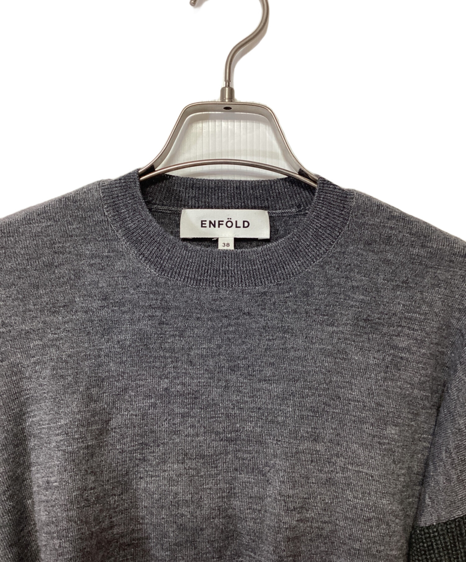 中古・古着通販】ENFOLD (エンフォルド) 厚手ニット グレー サイズ:38