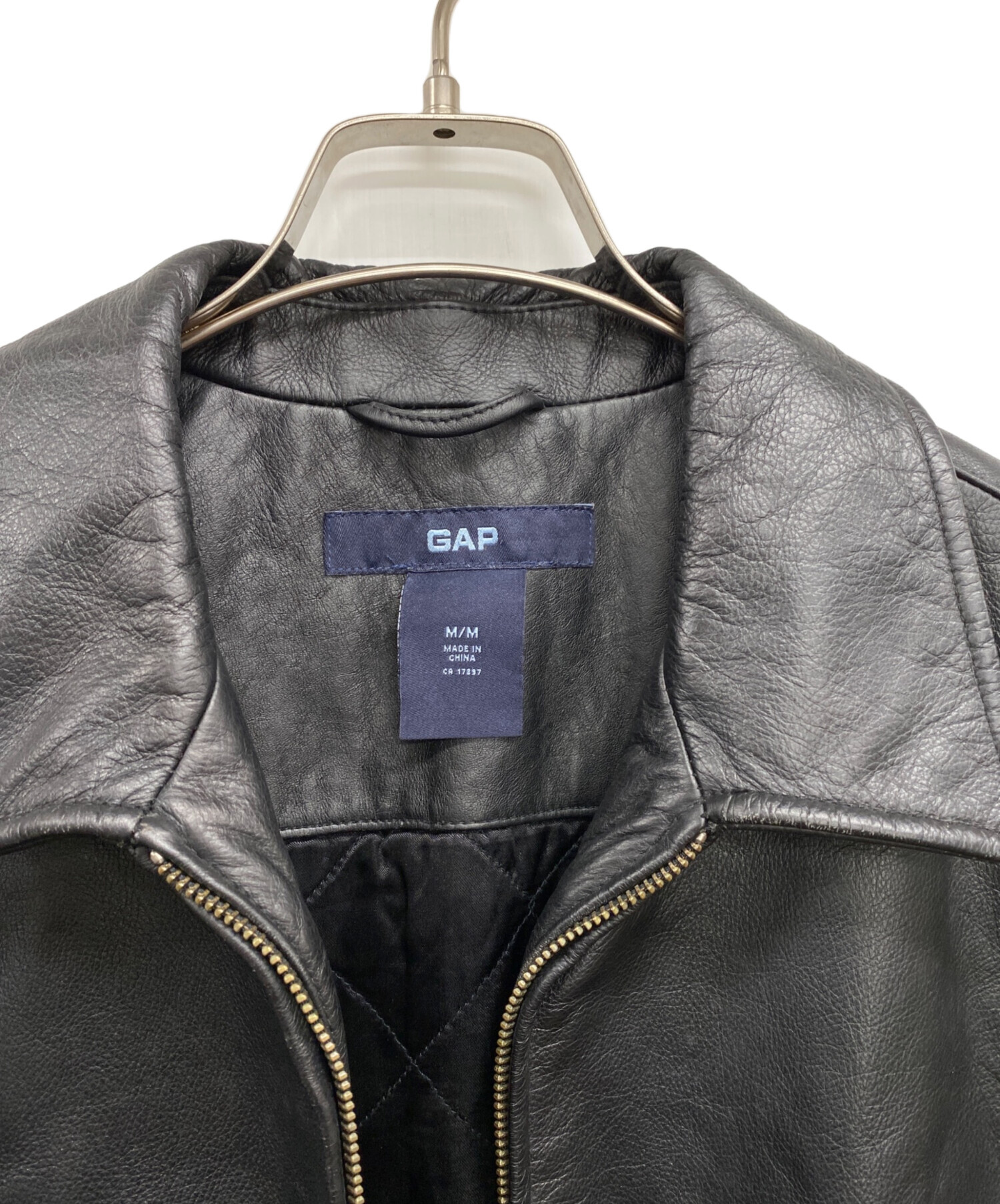 中古・古着通販】GAP (ギャップ) レザージャケット ブラック サイズ:M