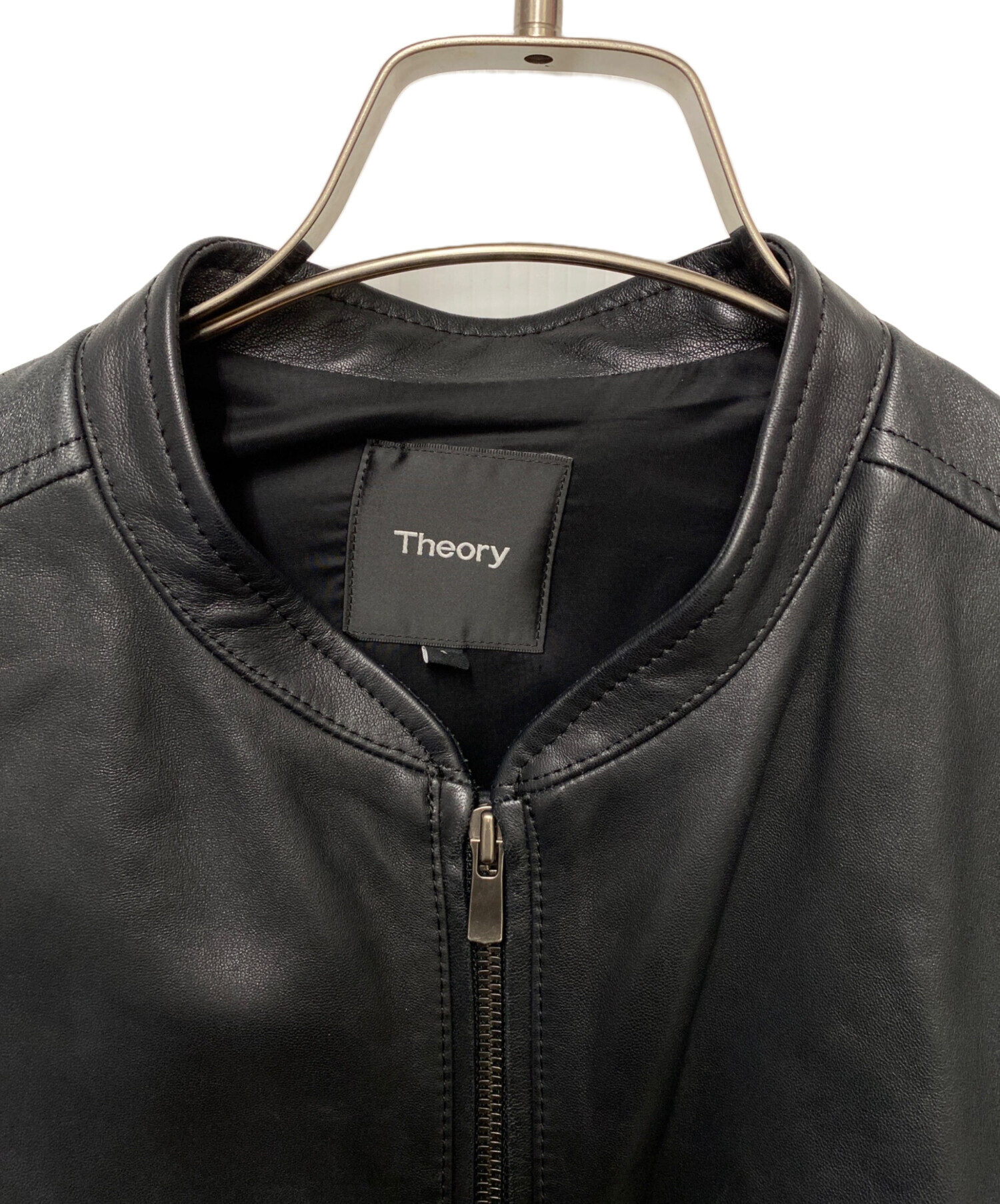 中古・古着通販】theory (セオリー) レザージャケット ブラック サイズ