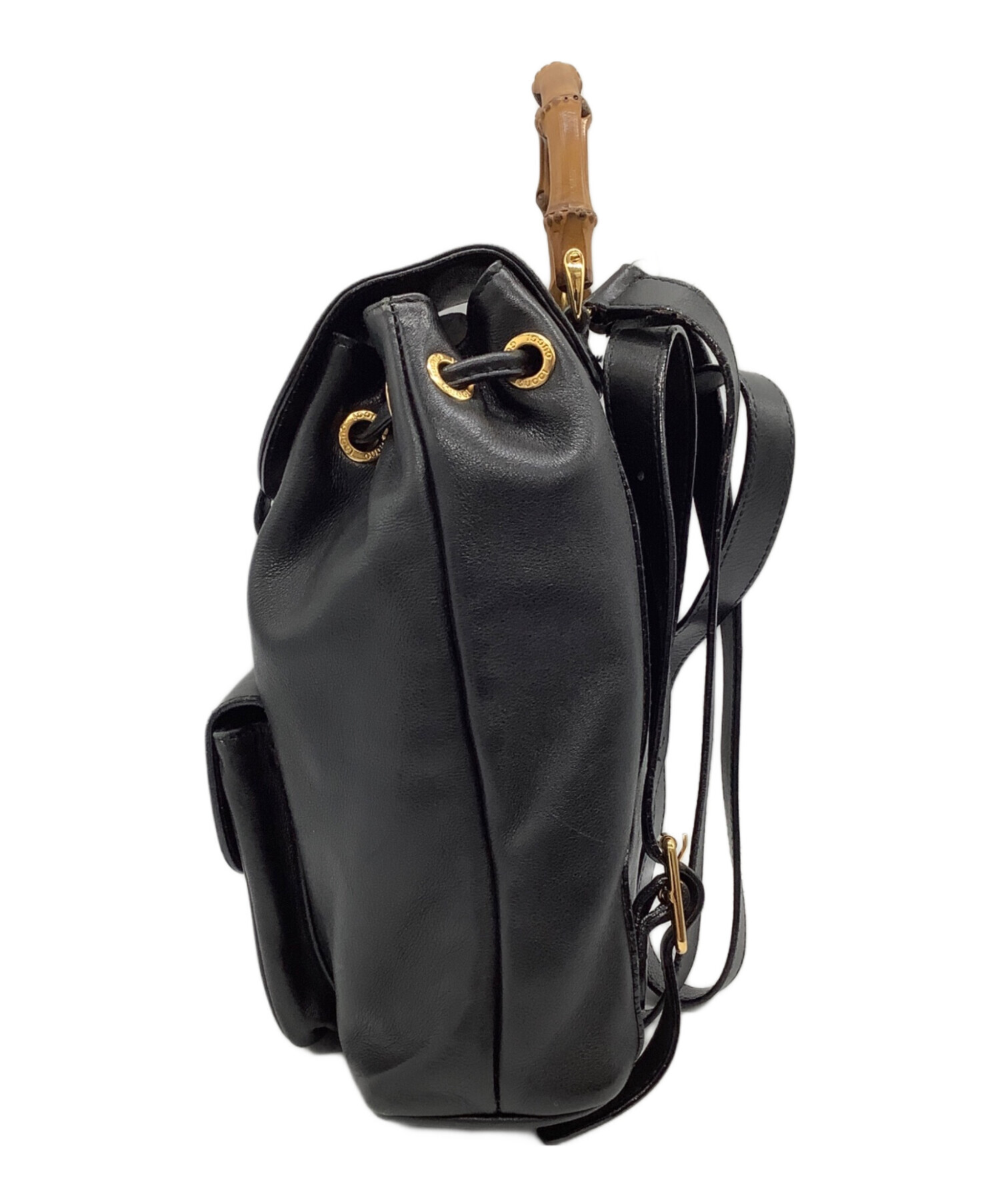 中古・古着通販】GUCCI (グッチ) バンブー ミニリュック ブラック