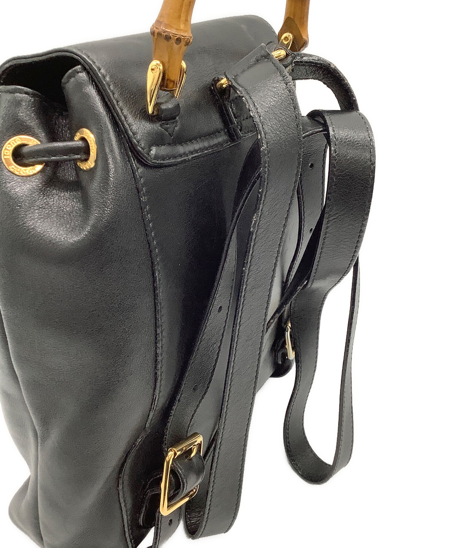 中古・古着通販】GUCCI (グッチ) バンブー ミニリュック ブラック