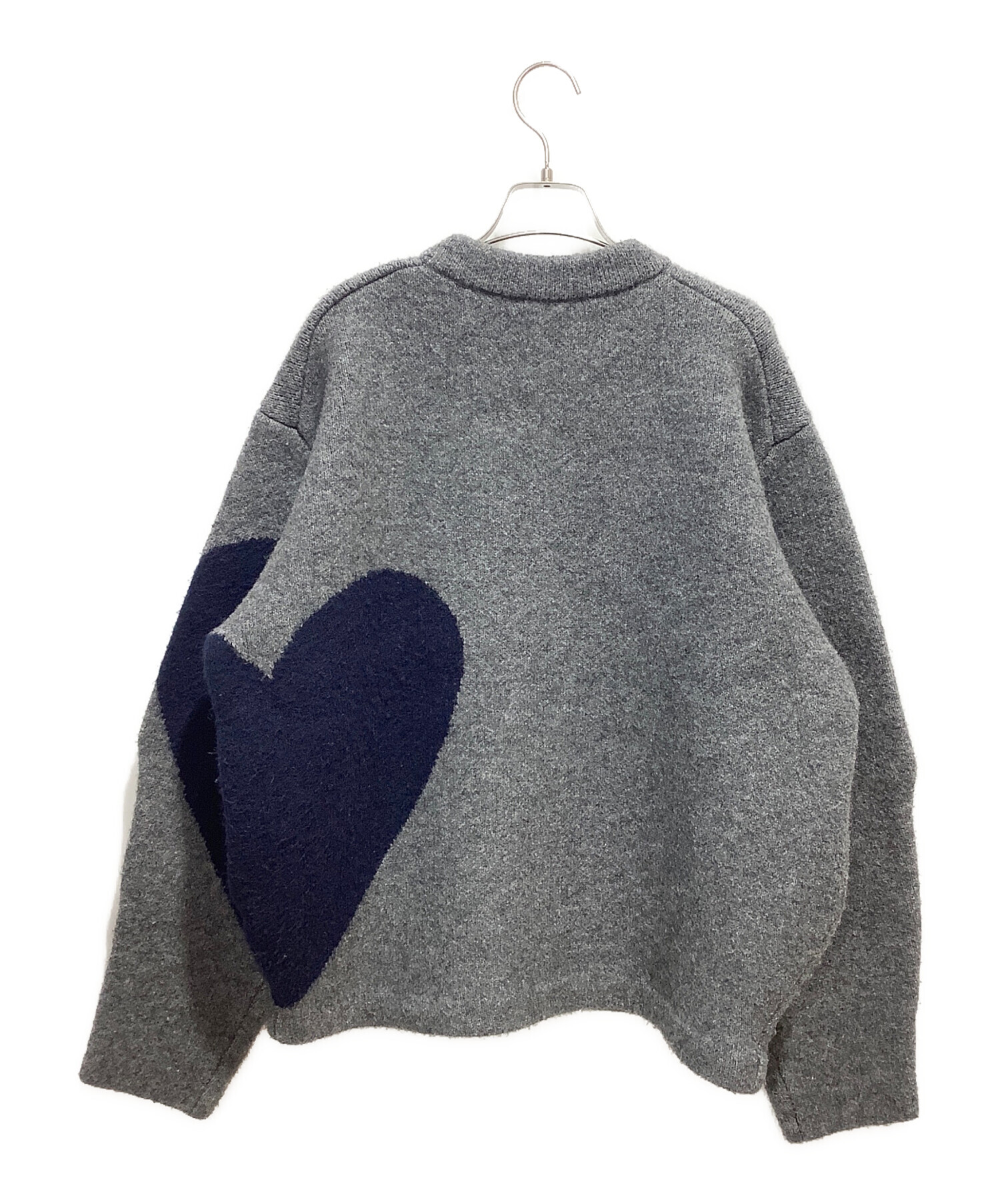 中古・古着通販】NKNIT (ンニット) グレーハートデザインニット グレー