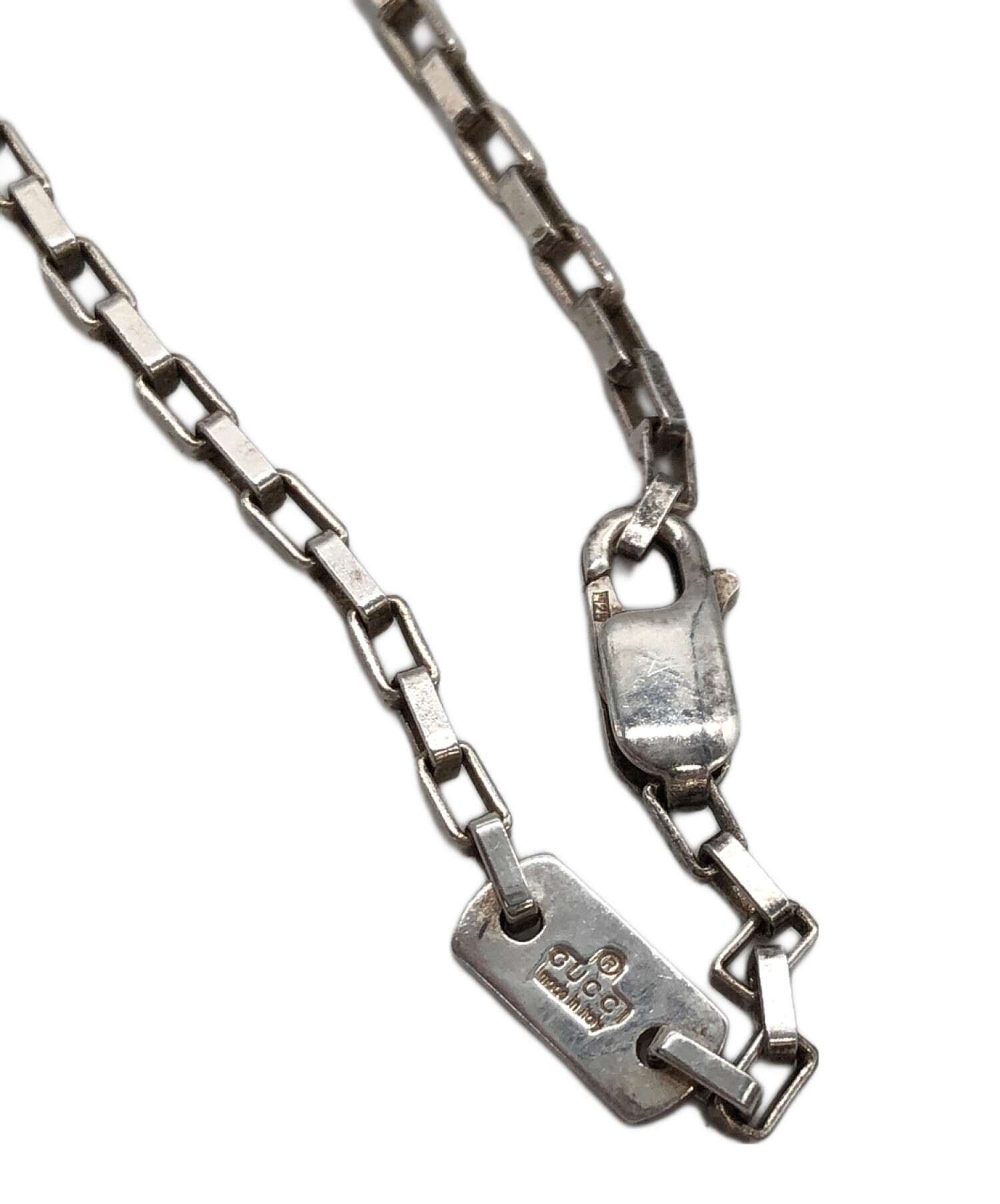 中古・古着通販】GUCCI (グッチ) Gロゴプレートシルバーネックレス