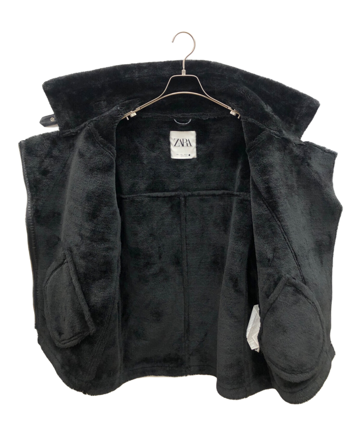 中古・古着通販】ZARA (ザラ) フェイクムートンライダースジャケット