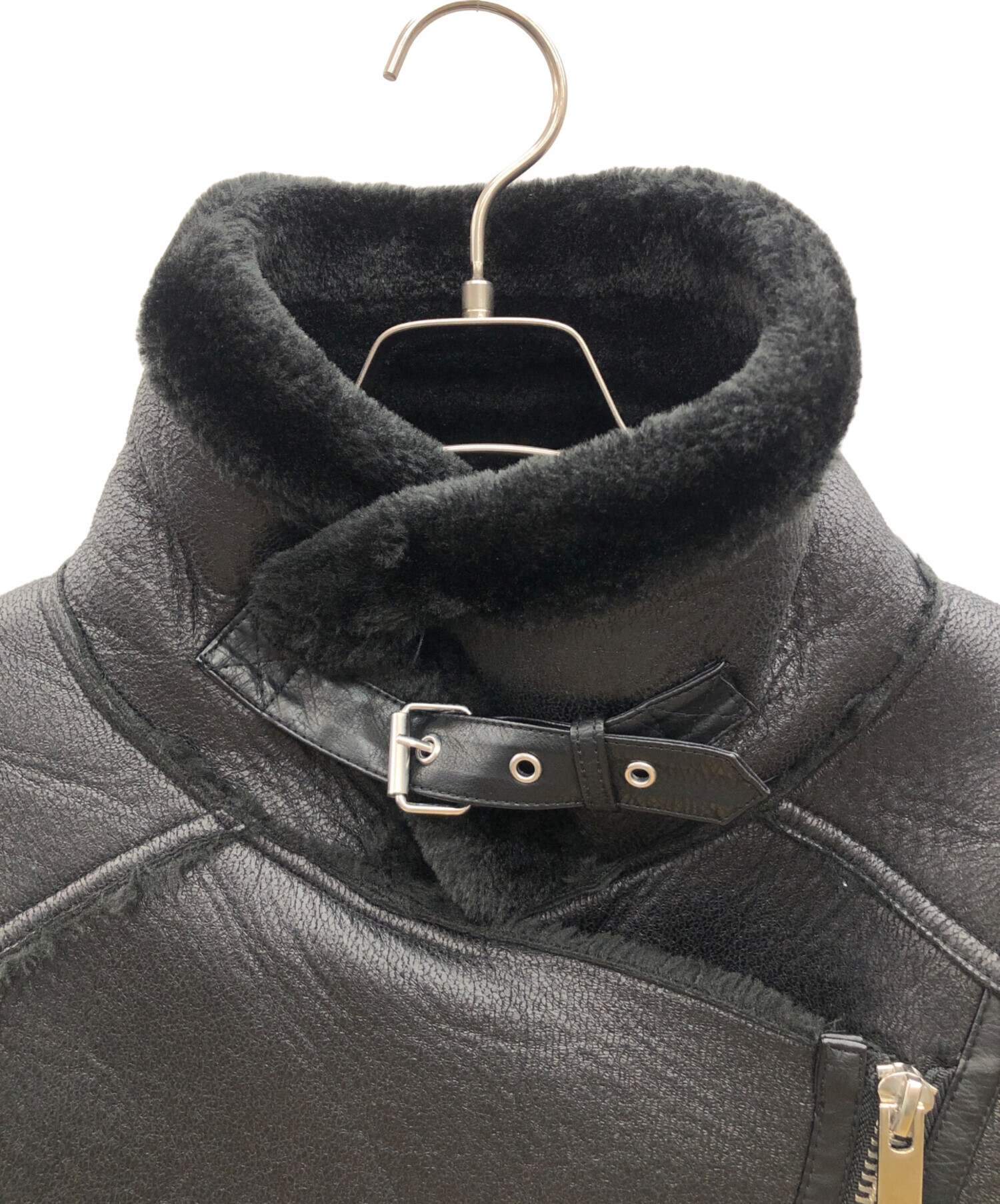 中古・古着通販】ZARA (ザラ) フェイクムートンライダースジャケット