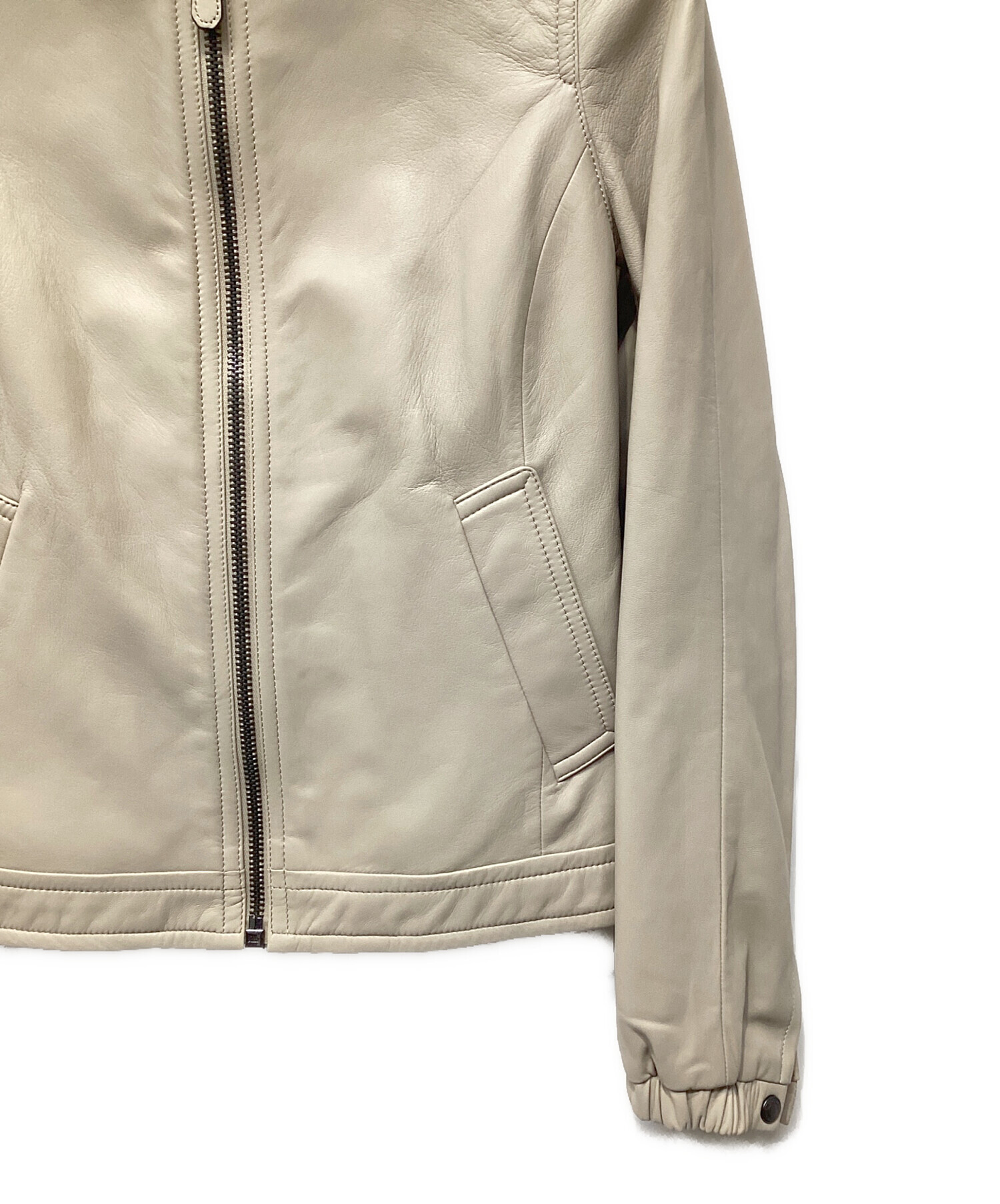 中古・古着通販】COACH (コーチ) ラムレザージャケット ベージュ