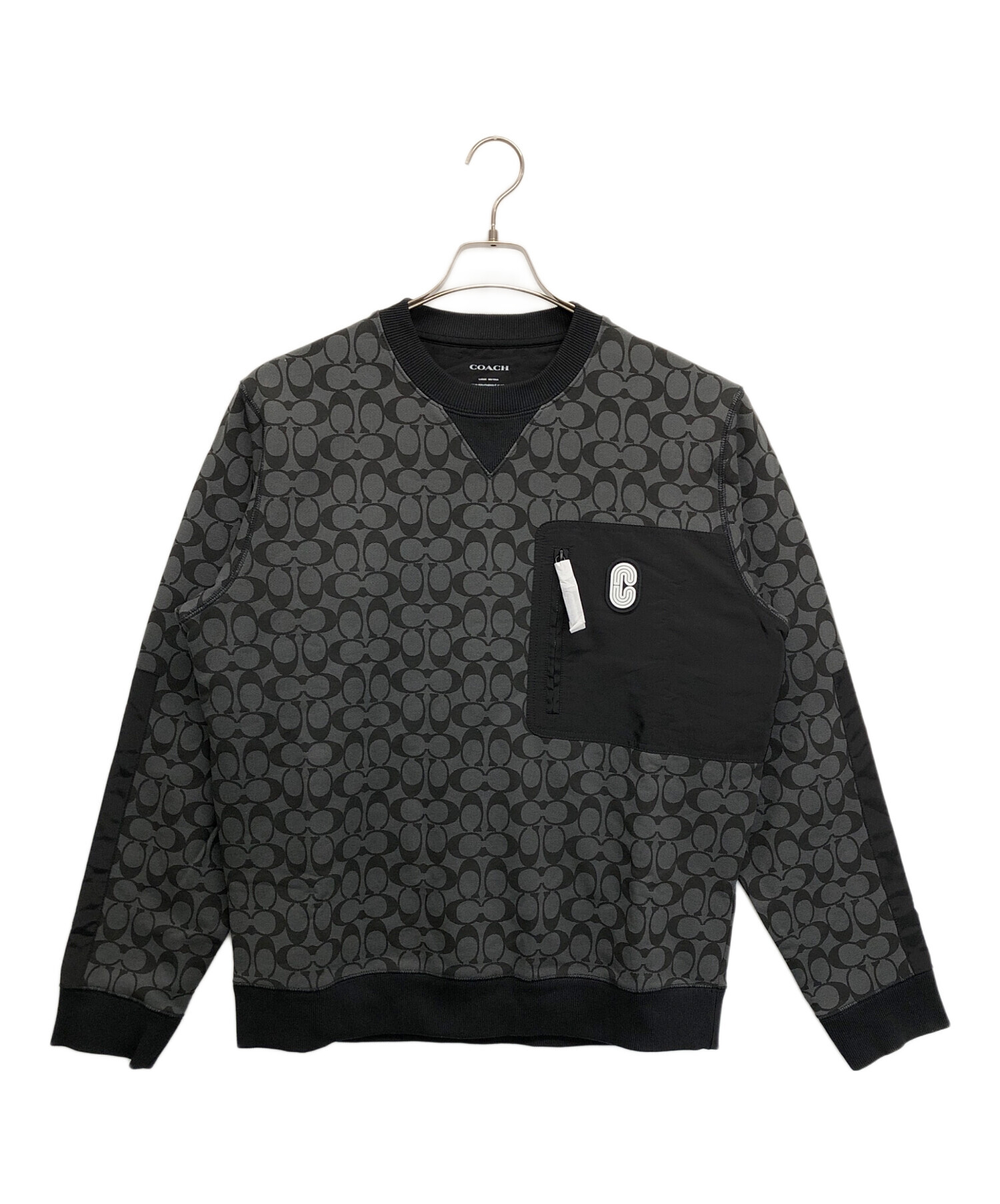 中古・古着通販】COACH (コーチ) スウェット ブラック サイズ:L 未
