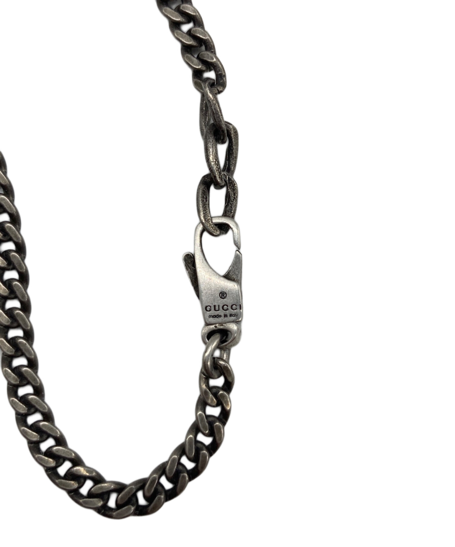 中古・古着通販】GUCCI (グッチ) ロゴプレートネックレス シルバー