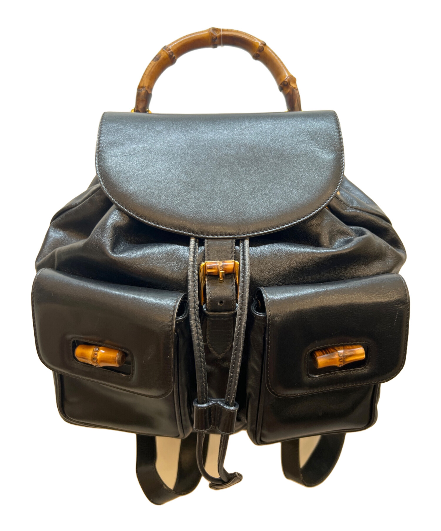 中古・古着通販】GUCCI (グッチ) バンブーリュック ブラック｜ブランド