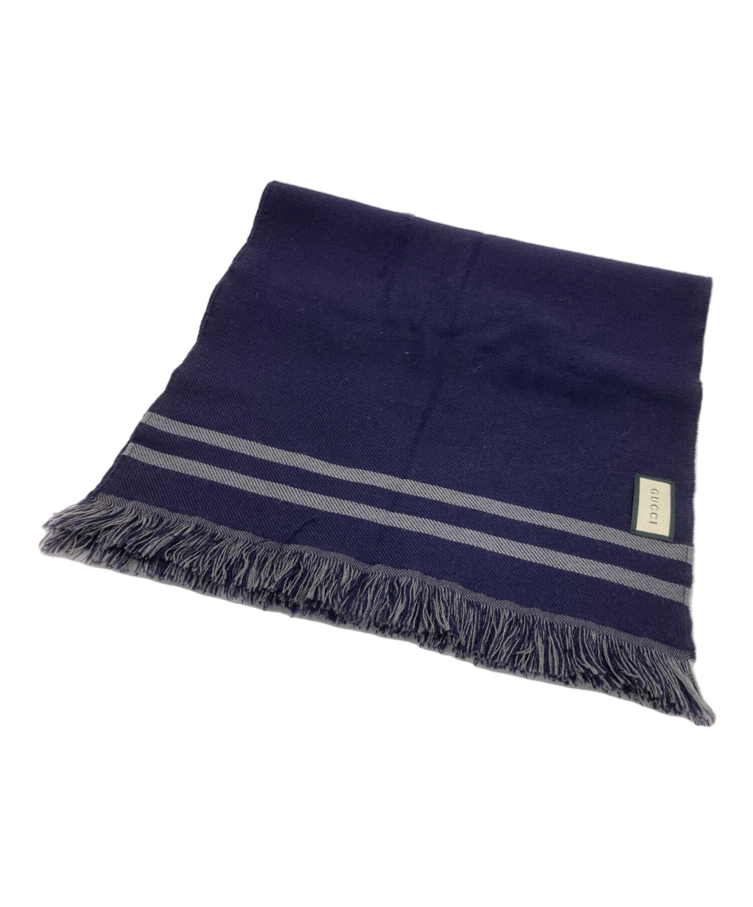 中古・古着通販】GUCCI (グッチ) マフラー ネイビー×グレー｜ブランド