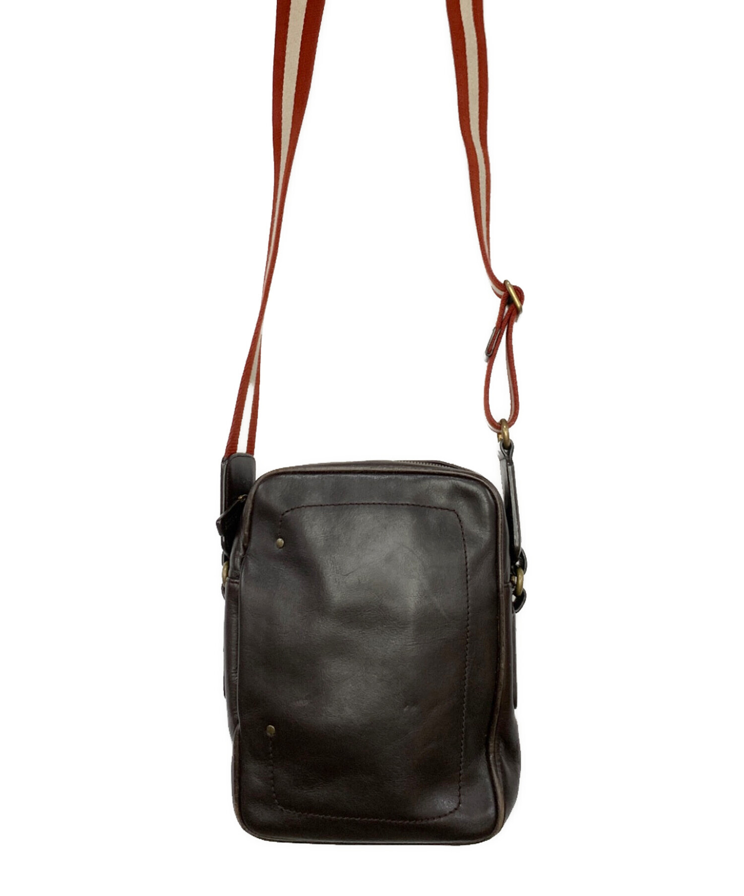 中古・古着通販】BALLY (バリー) レザーショルダーバッグ トレイン