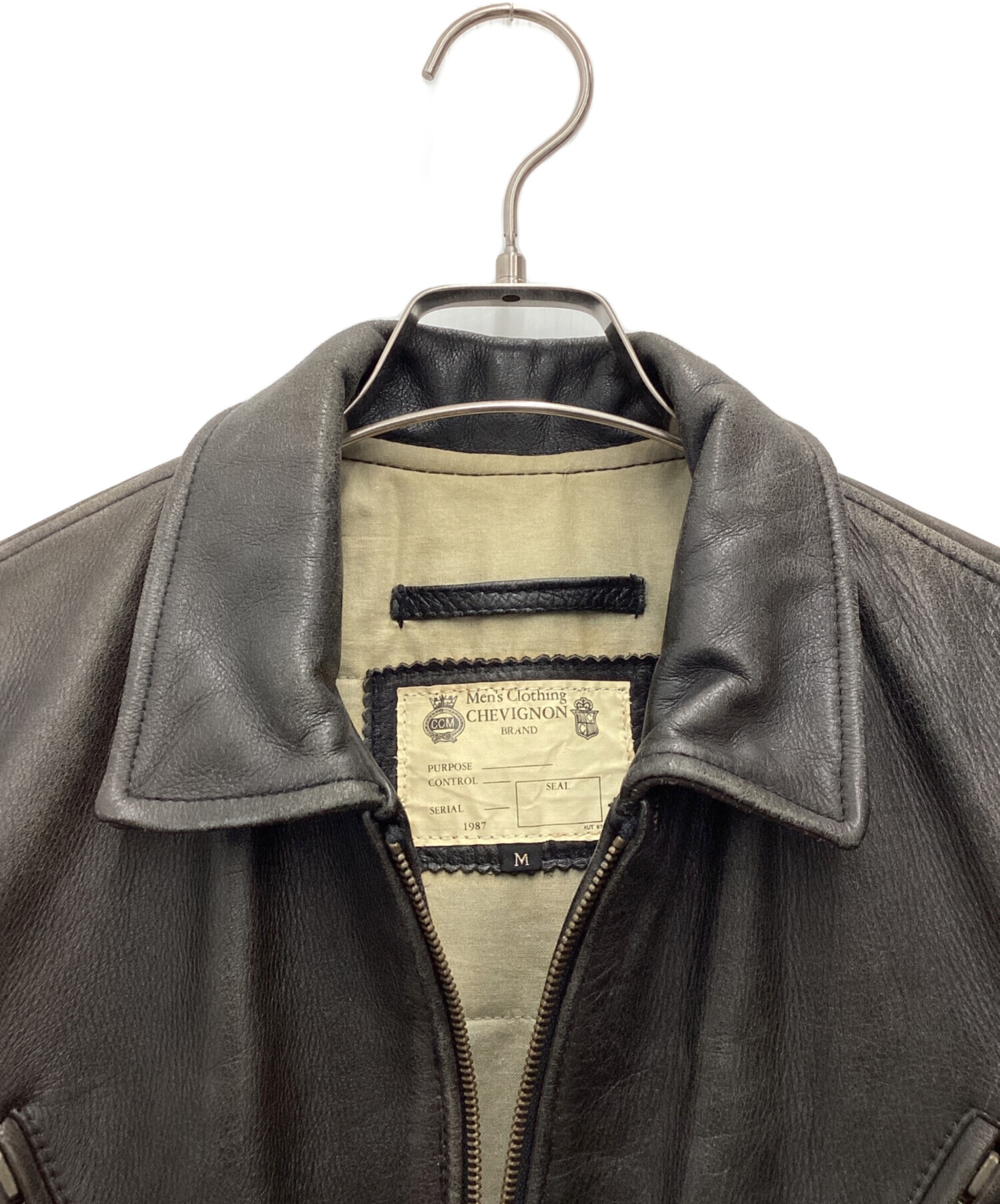 中古・古着通販】CHEVIGNON (シェビニオン) レザージャケット ブラック