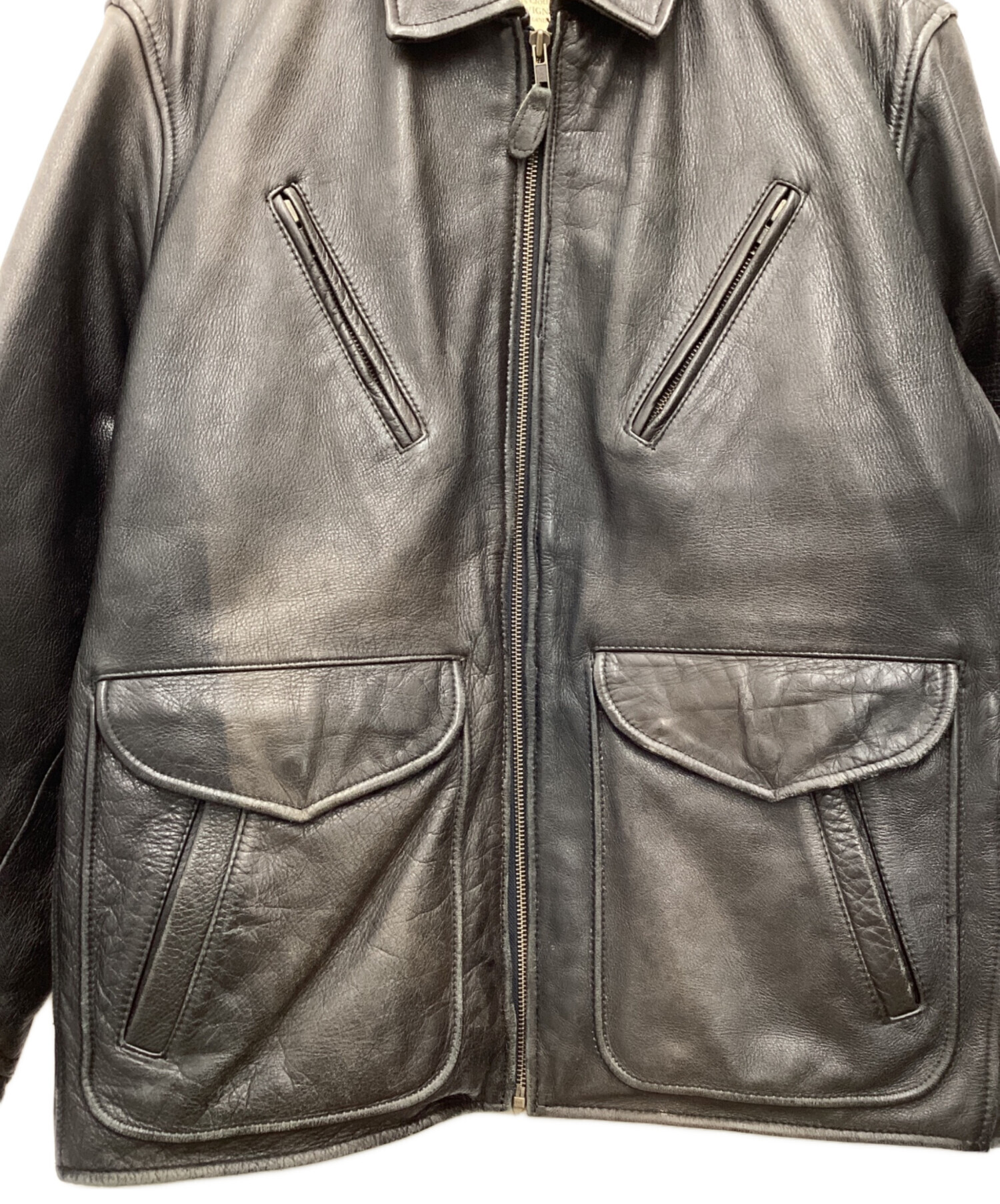 中古・古着通販】CHEVIGNON (シェビニオン) レザージャケット ブラック