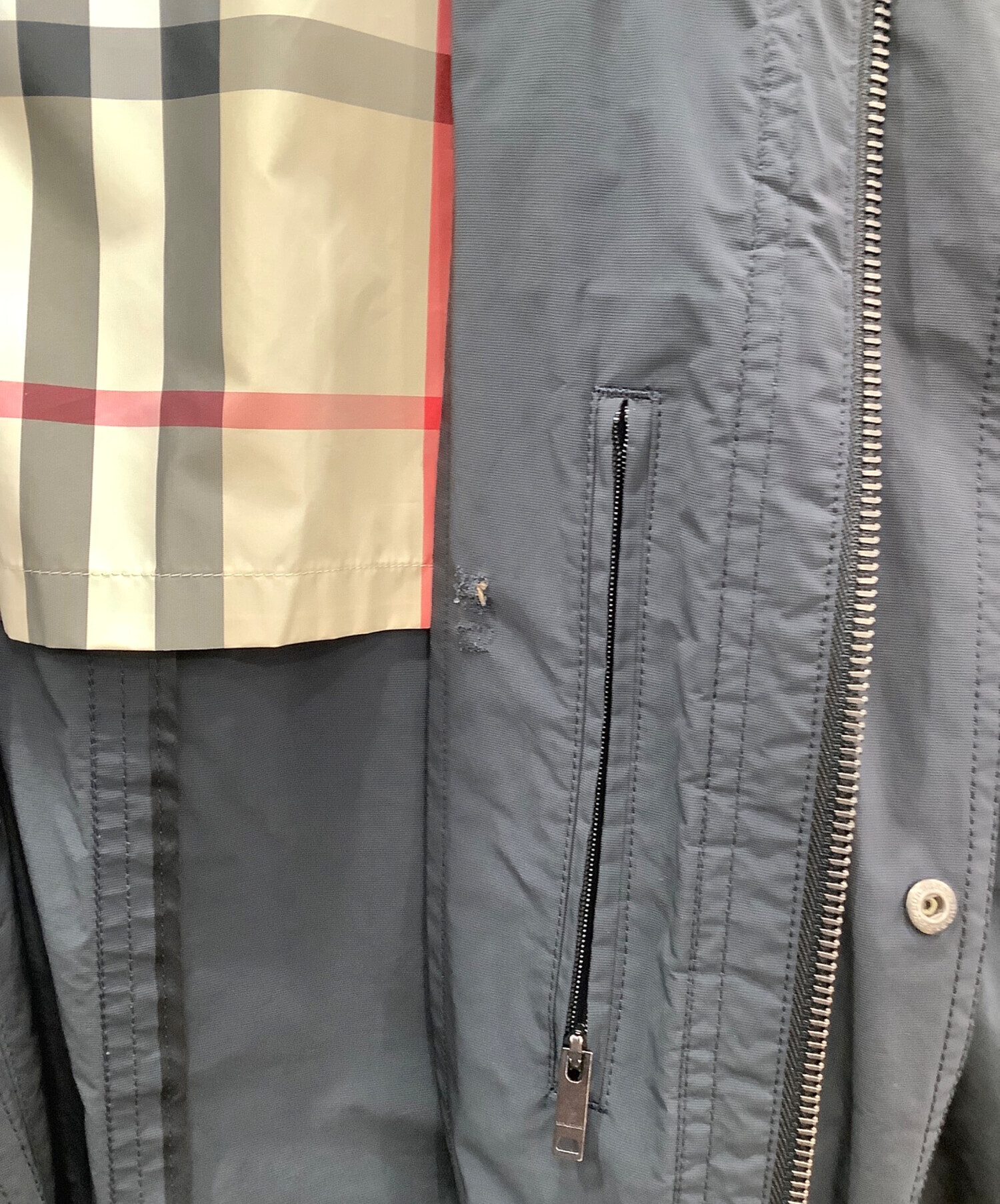 中古・古着通販】BURBERRY (バーバリー) ブルゾン ネイビー サイズ:L