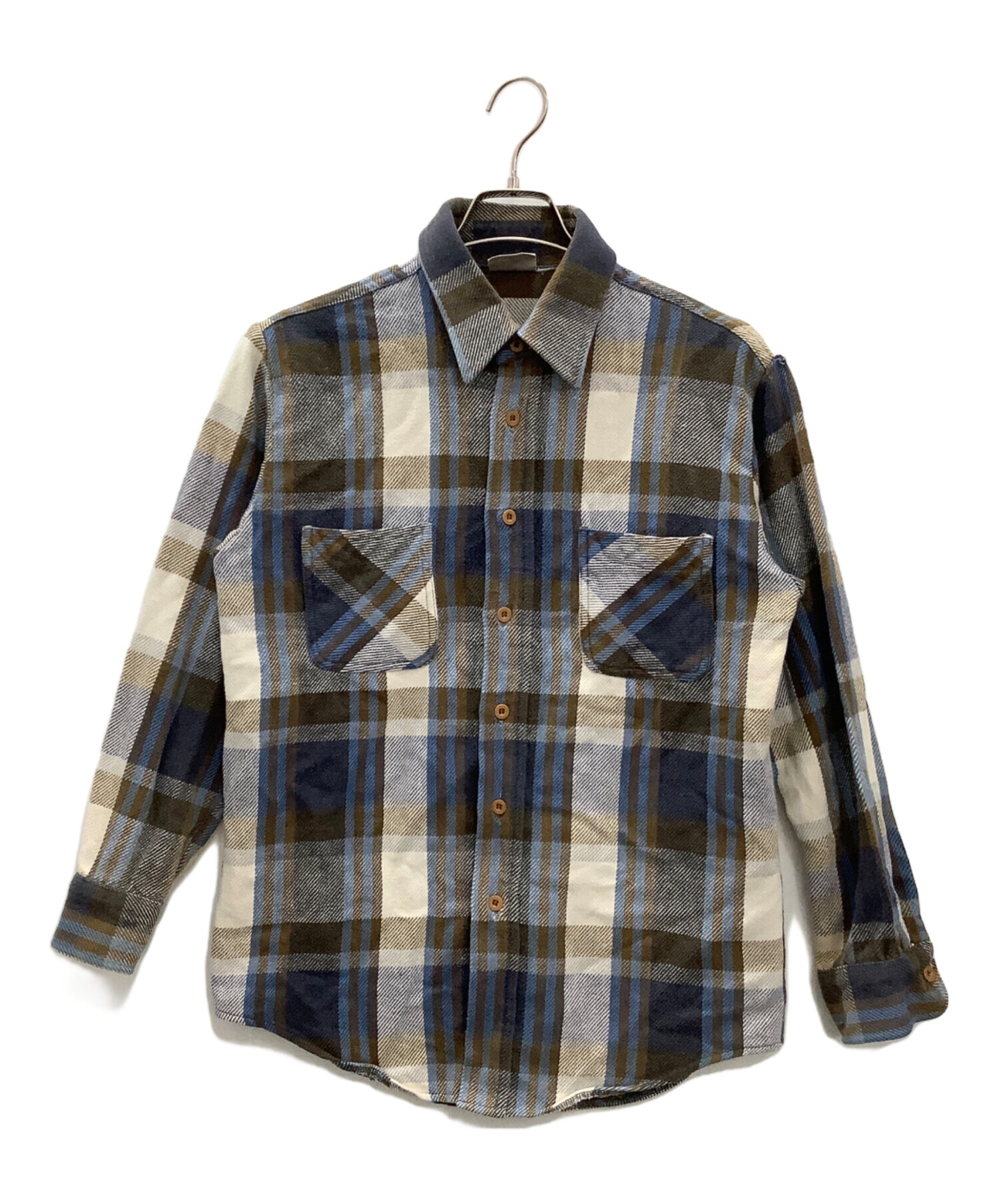 中古・古着通販】big mac (ビッグマック) ネルシャツ ブラウン×ブルー