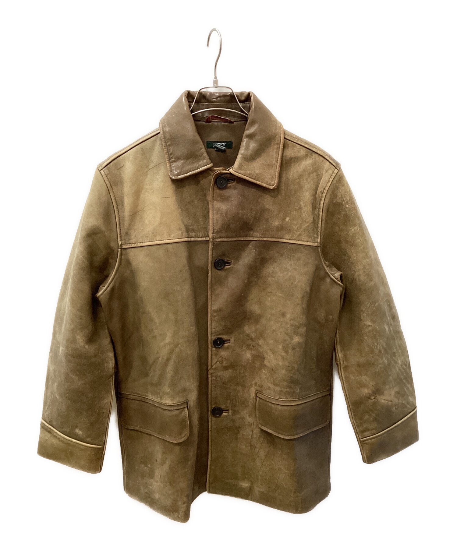 中古・古着通販】J.CREW (ジェイクルー) 90sレザーカーコート ブラウン