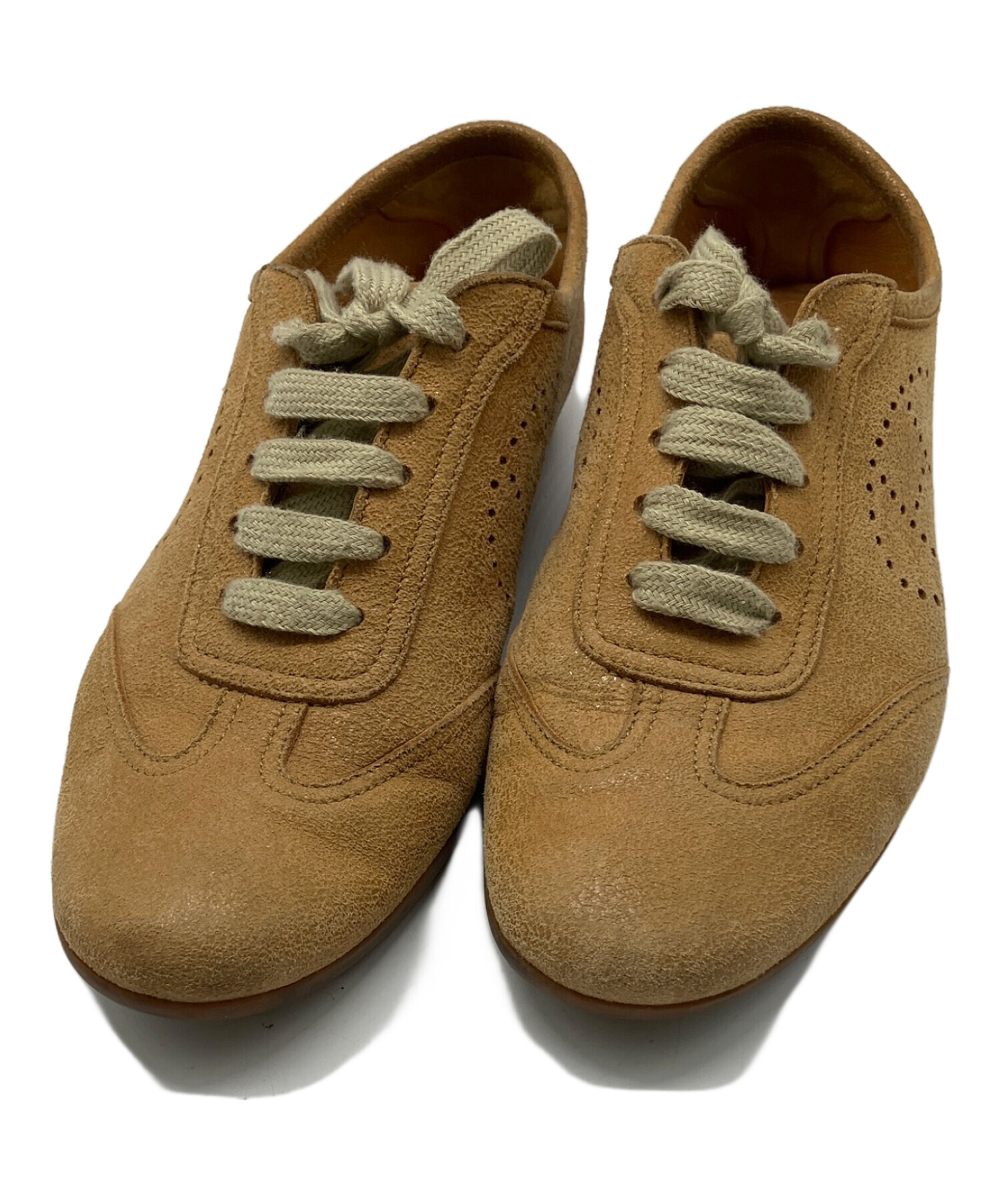 中古・古着通販】HERMES (エルメス) レザースニーカー ブラウン サイズ