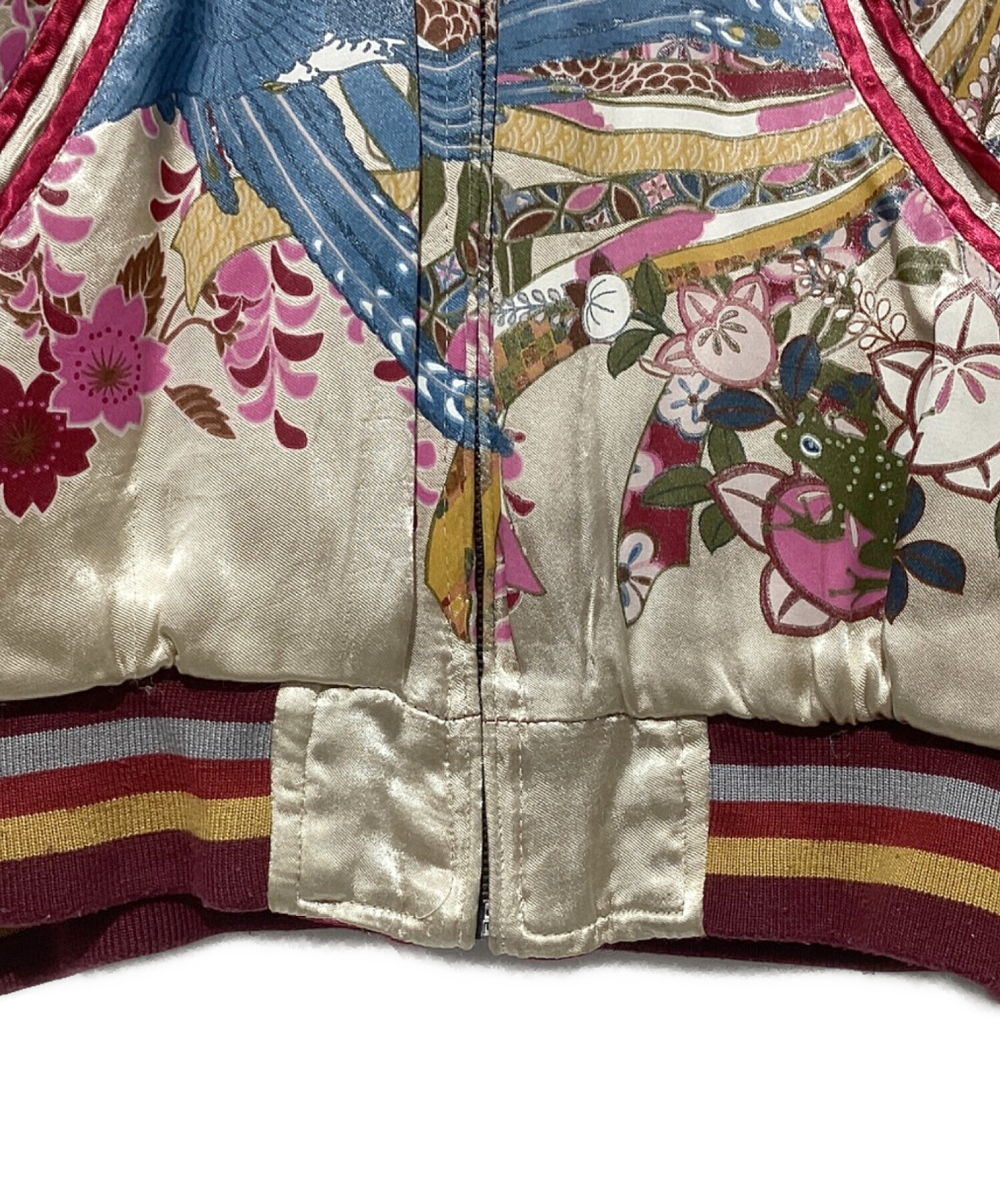 中古・古着通販】雅結 (ミヤビムスビ) スカジャン レッド×ゴールド