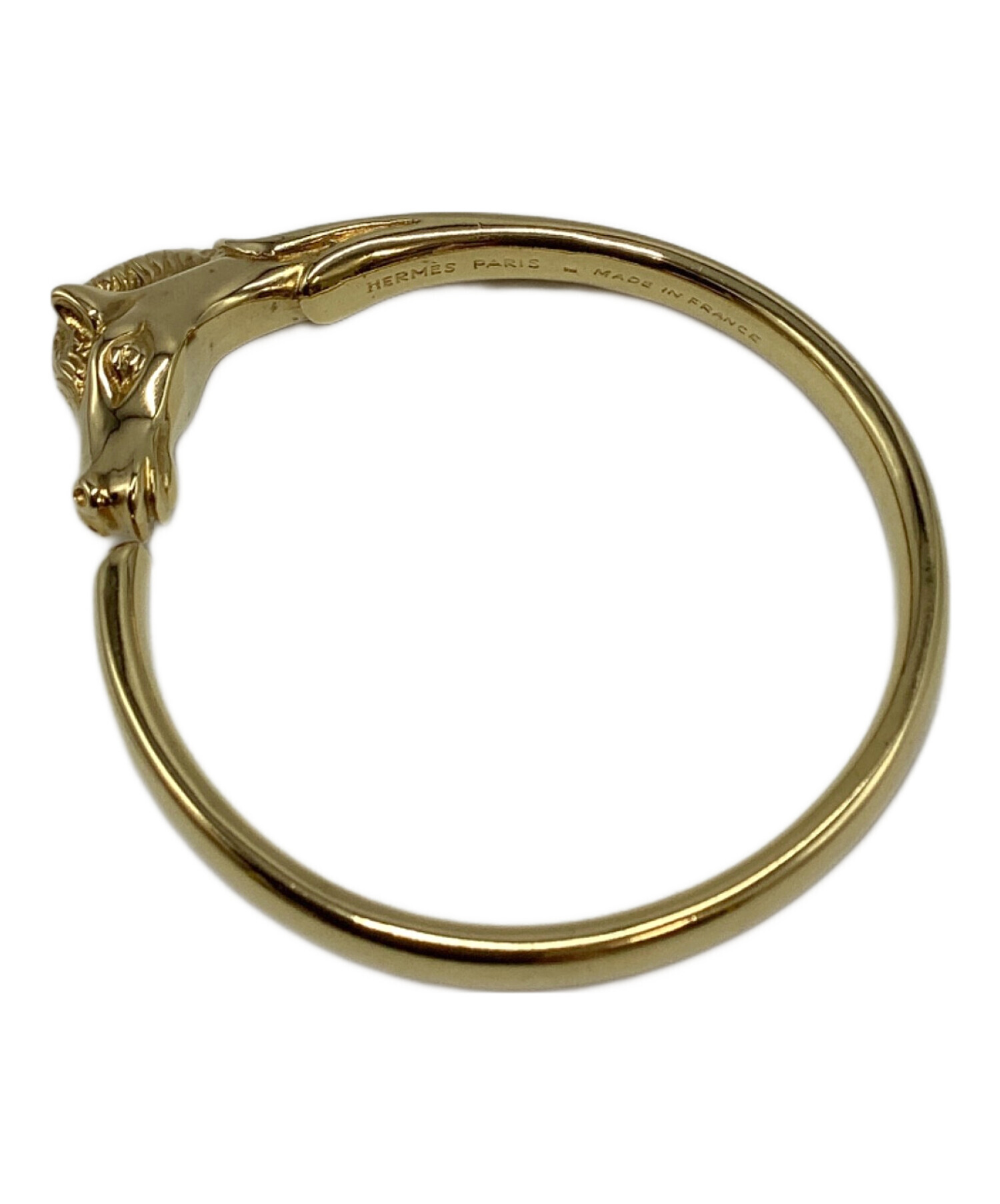 中古・古着通販】HERMES (エルメス) シュバルホースバングル ゴールド