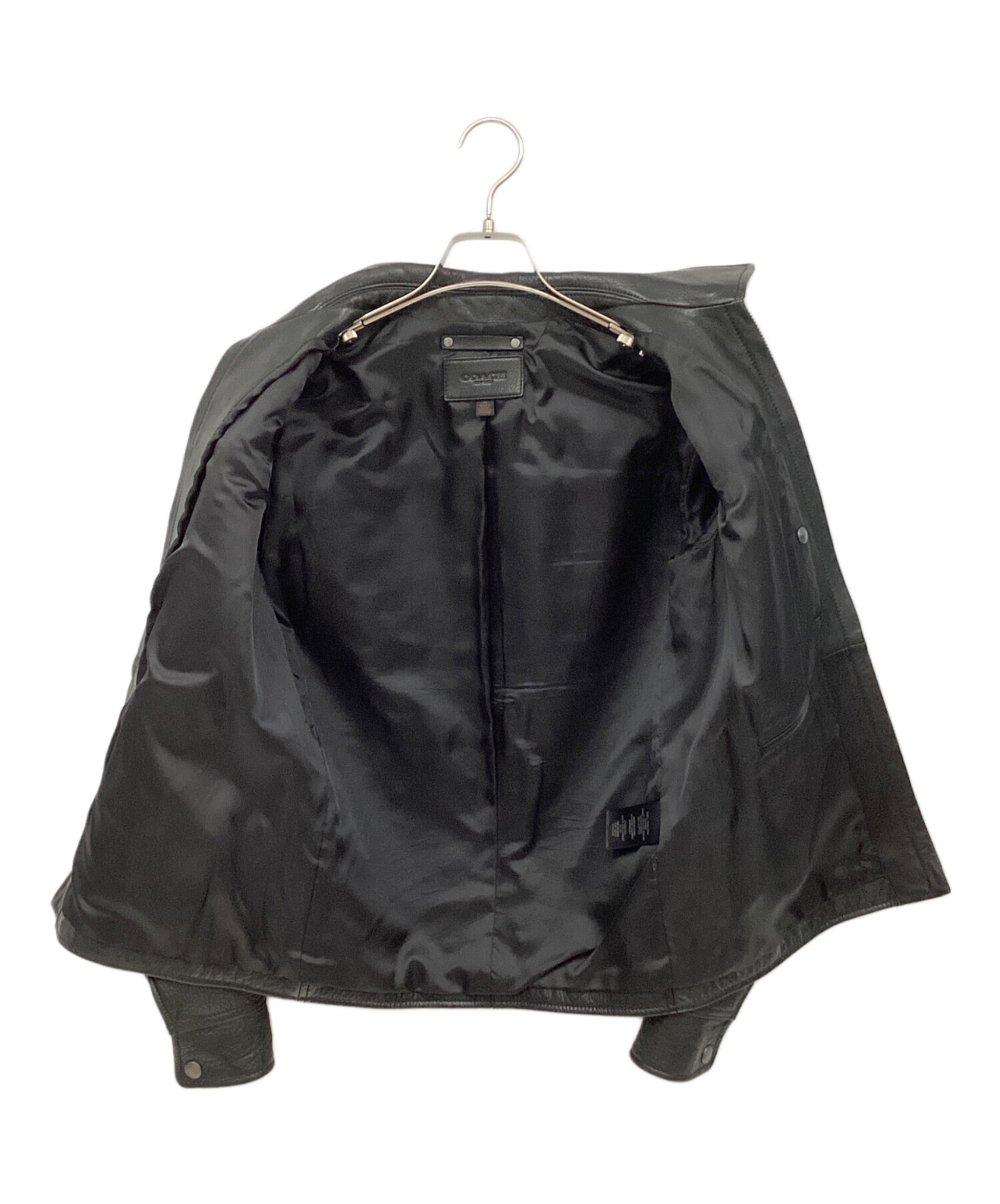 中古・古着通販】COACH (コーチ) カウレザージャケット ブラック