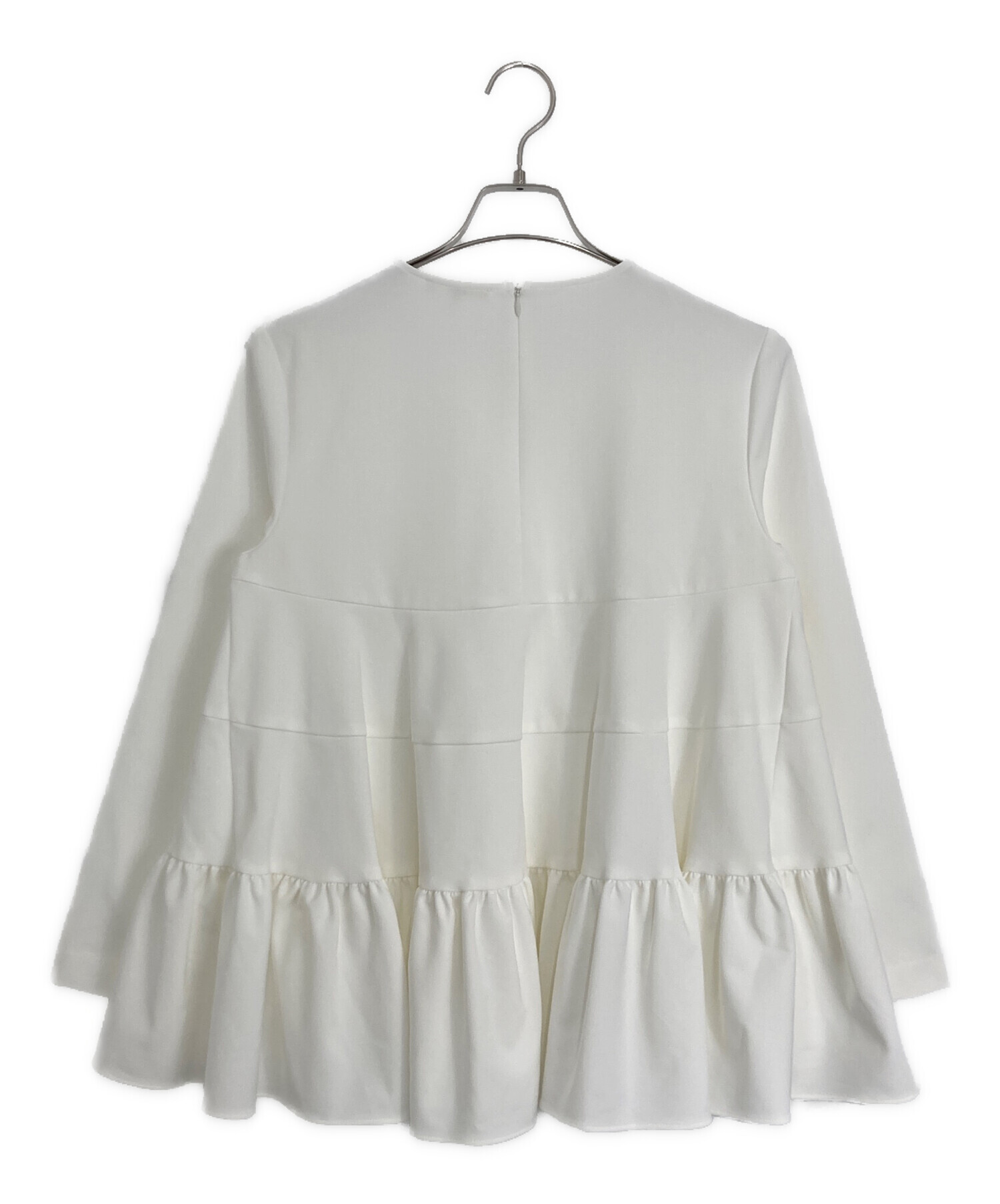 中古・古着通販】YORI (ヨリ) ティアードストレッチブラウス ホワイト