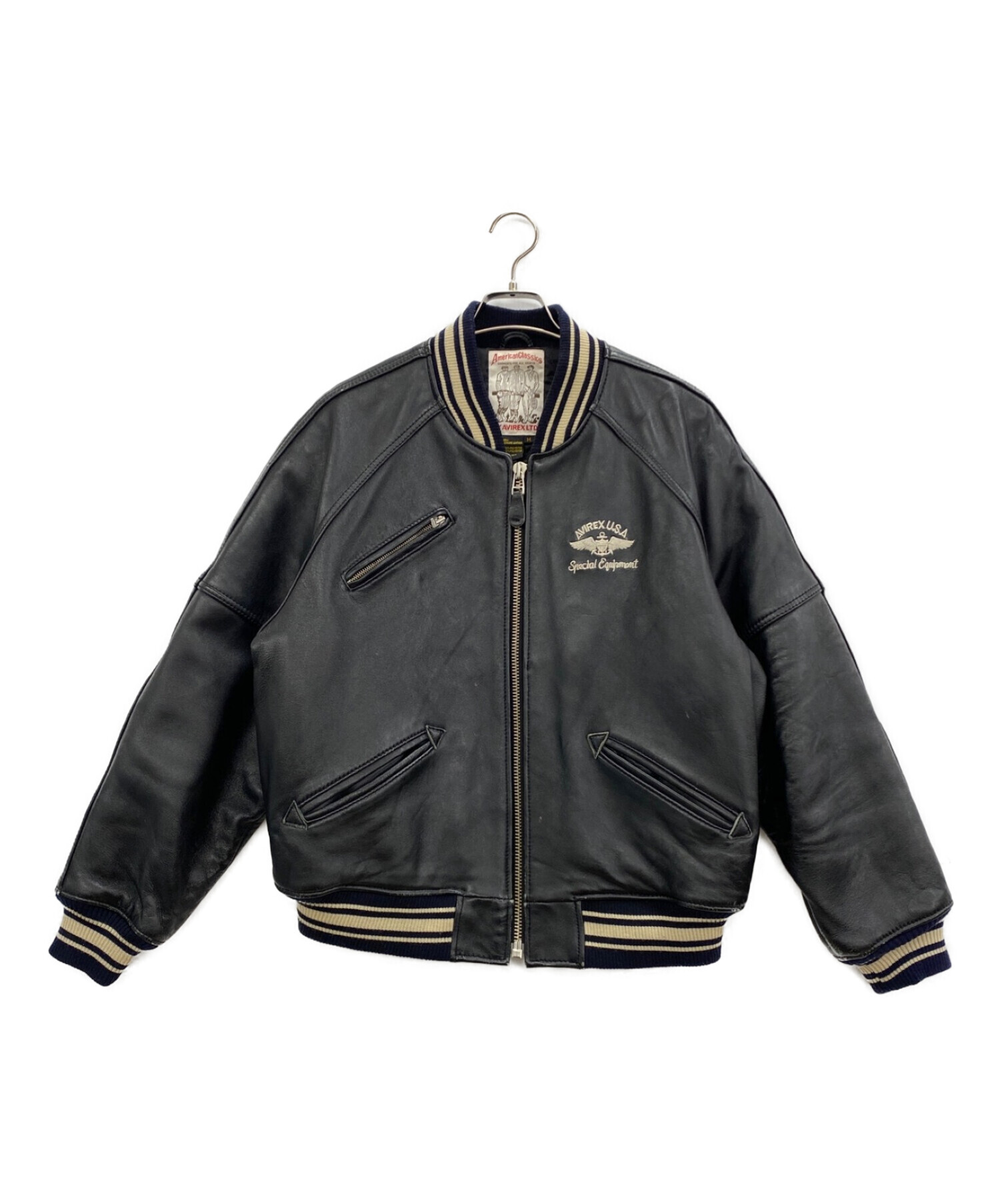 中古・古着通販】AVIREX (アヴィレックス) レザージャケット ブラック