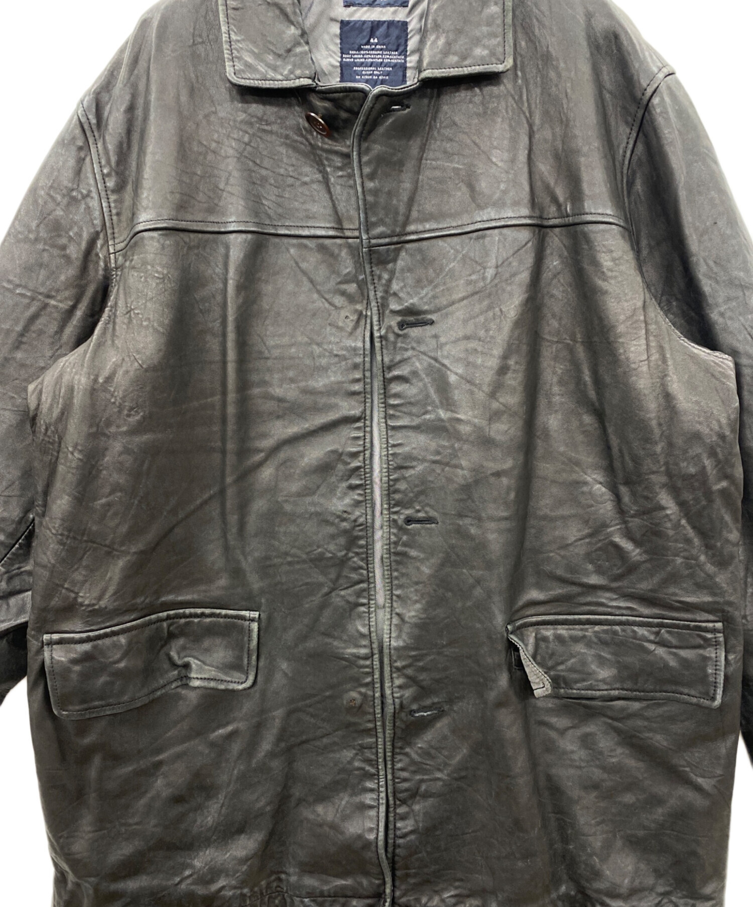 中古・古着通販】NAUTICA (ノーティカ) レザージャケット ブラック