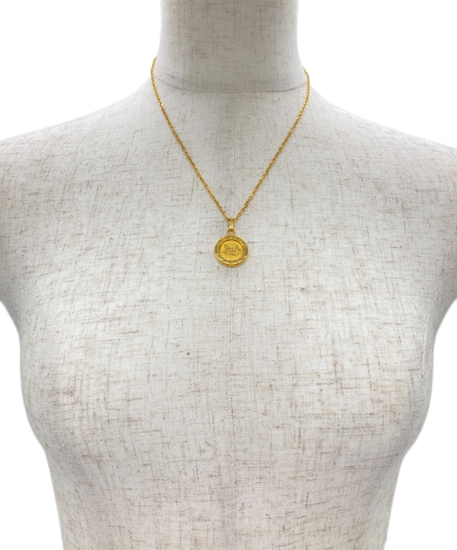 中古・古着通販】CELINE (セリーヌ) 馬車ロゴコインネックレス