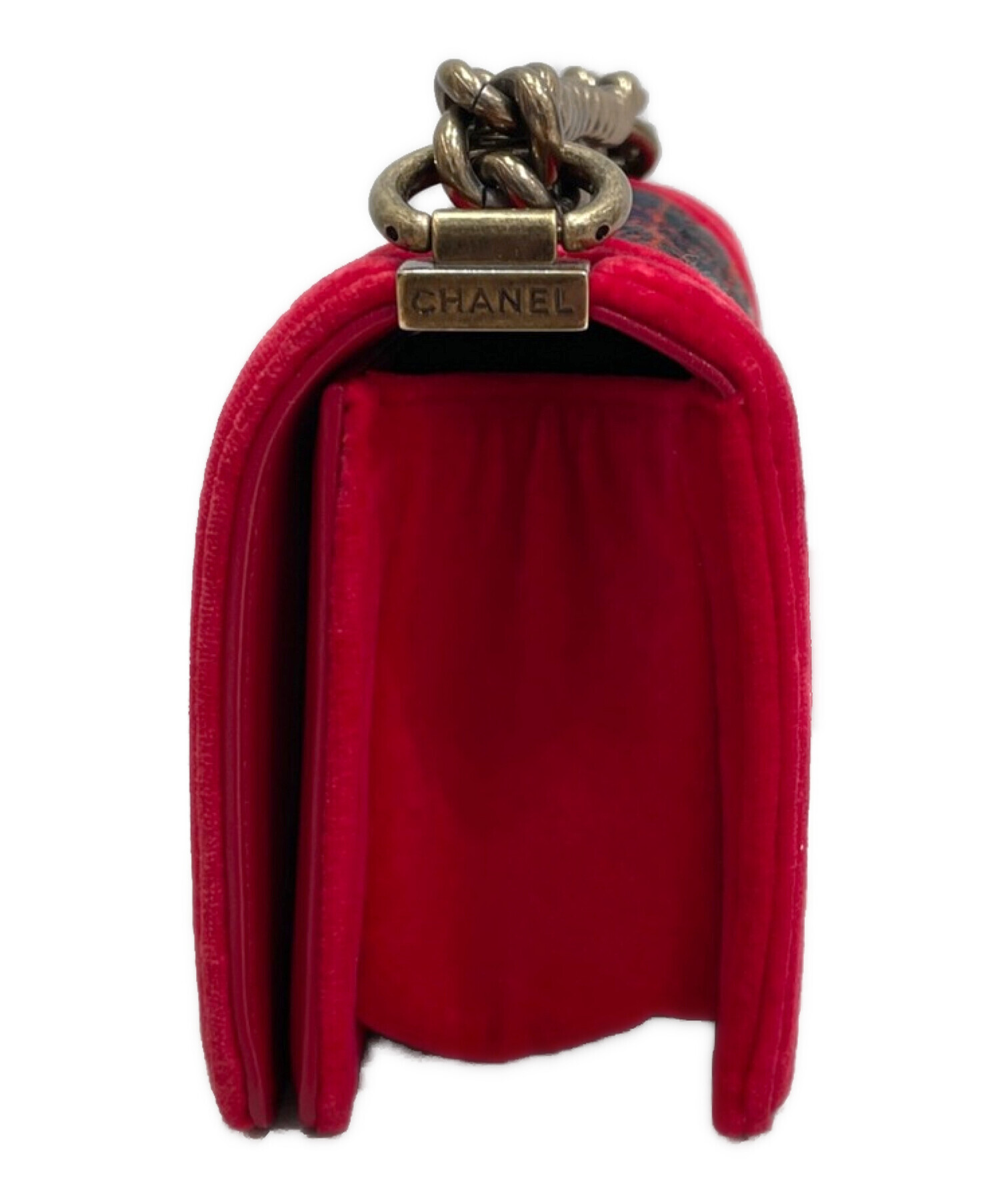 中古・古着通販】CHANEL (シャネル) チェックチェーンショルダーバッグ