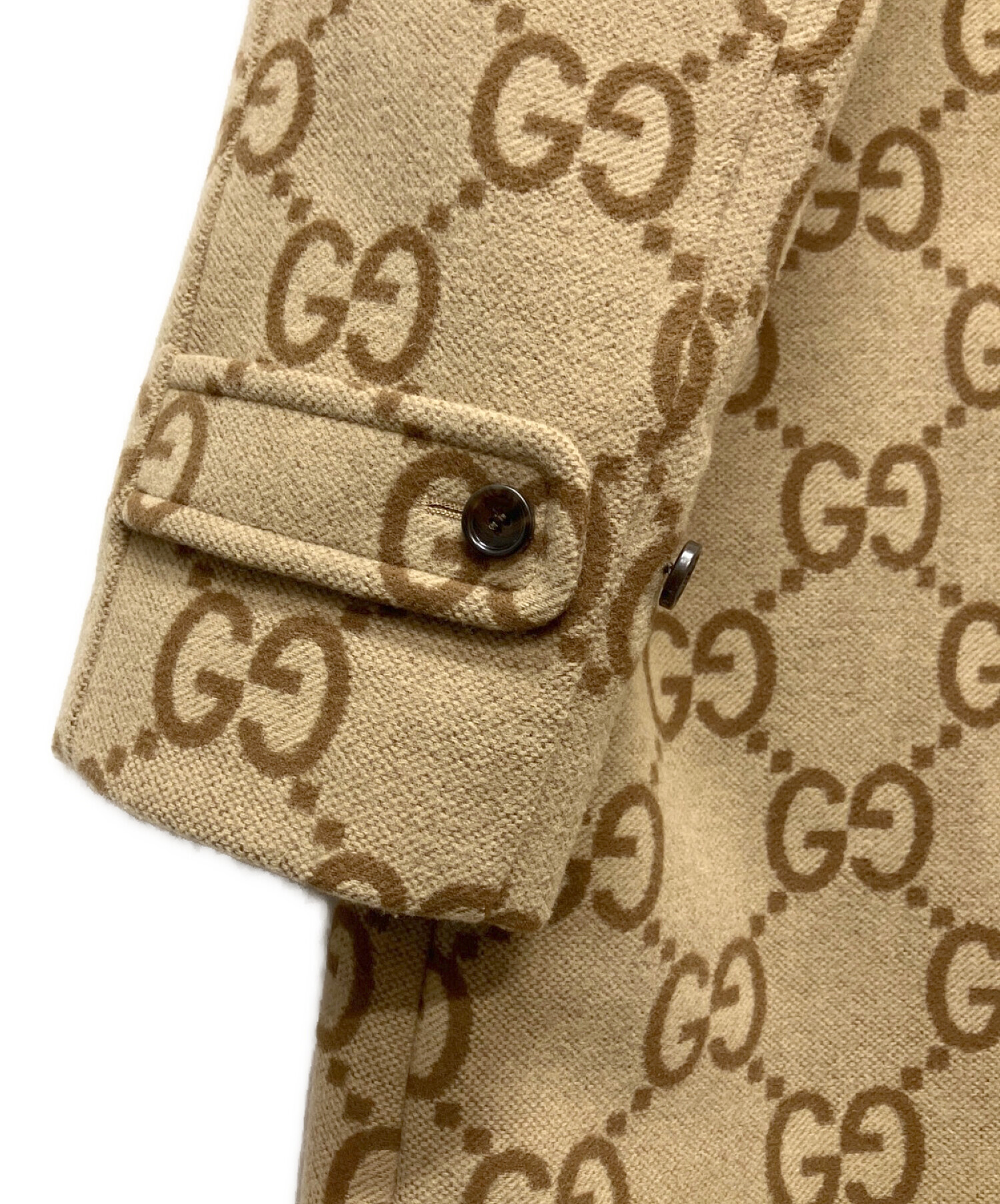 中古・古着通販】GUCCI (グッチ) Jumbo GG Canvas Wool Car Coat