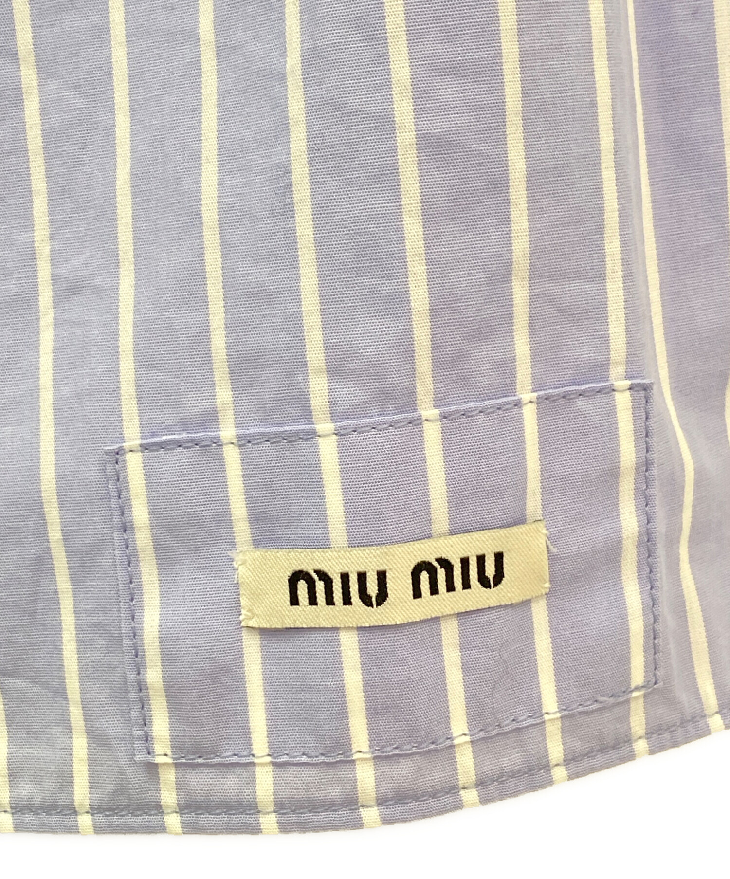 中古・古着通販】MIU MIU (ミュウミュウ) フリルブラウス スカイブルー