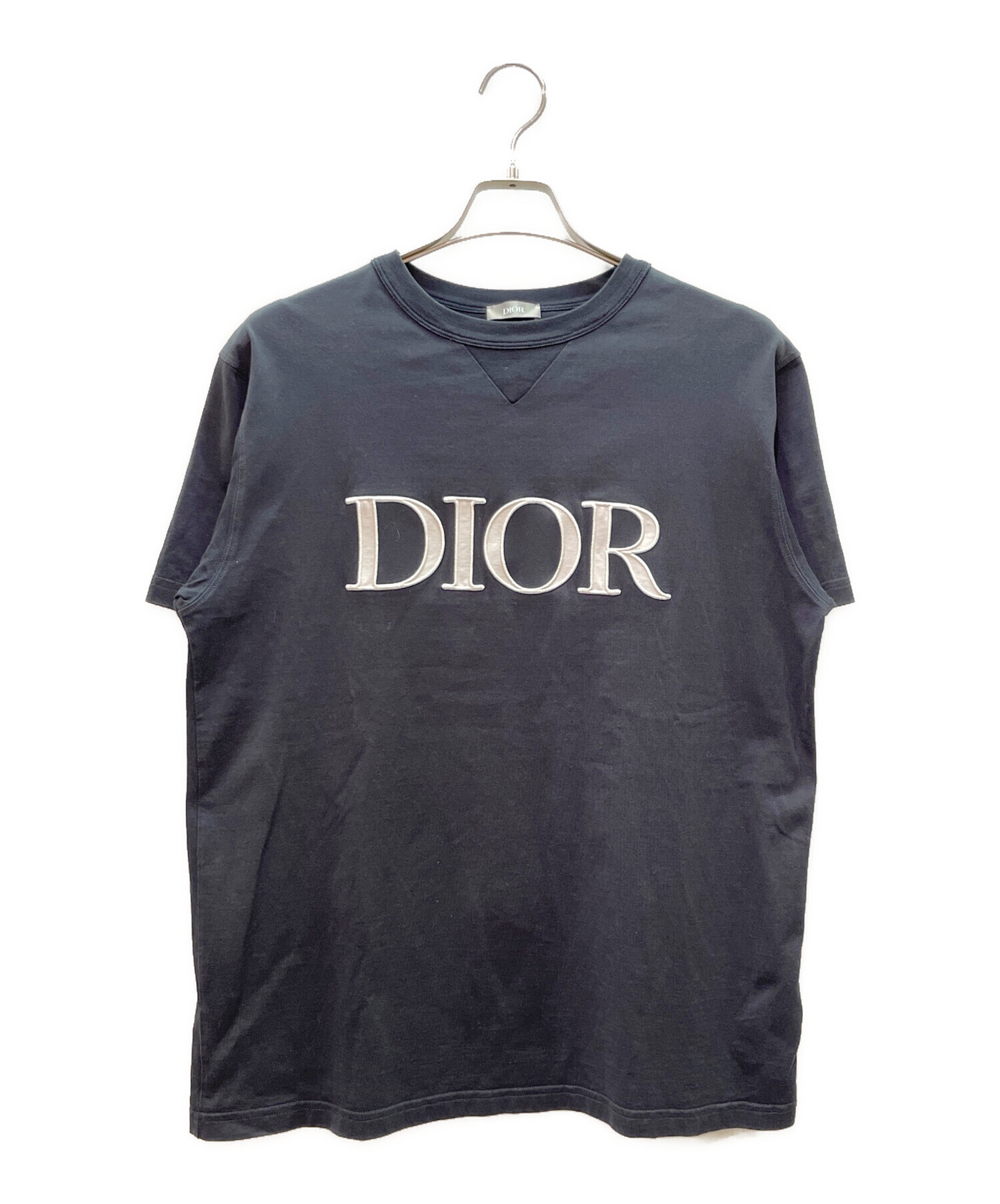 中古・古着通販】Dior (ディオール) ロゴ刺繍 半袖Tシャツ ブラック