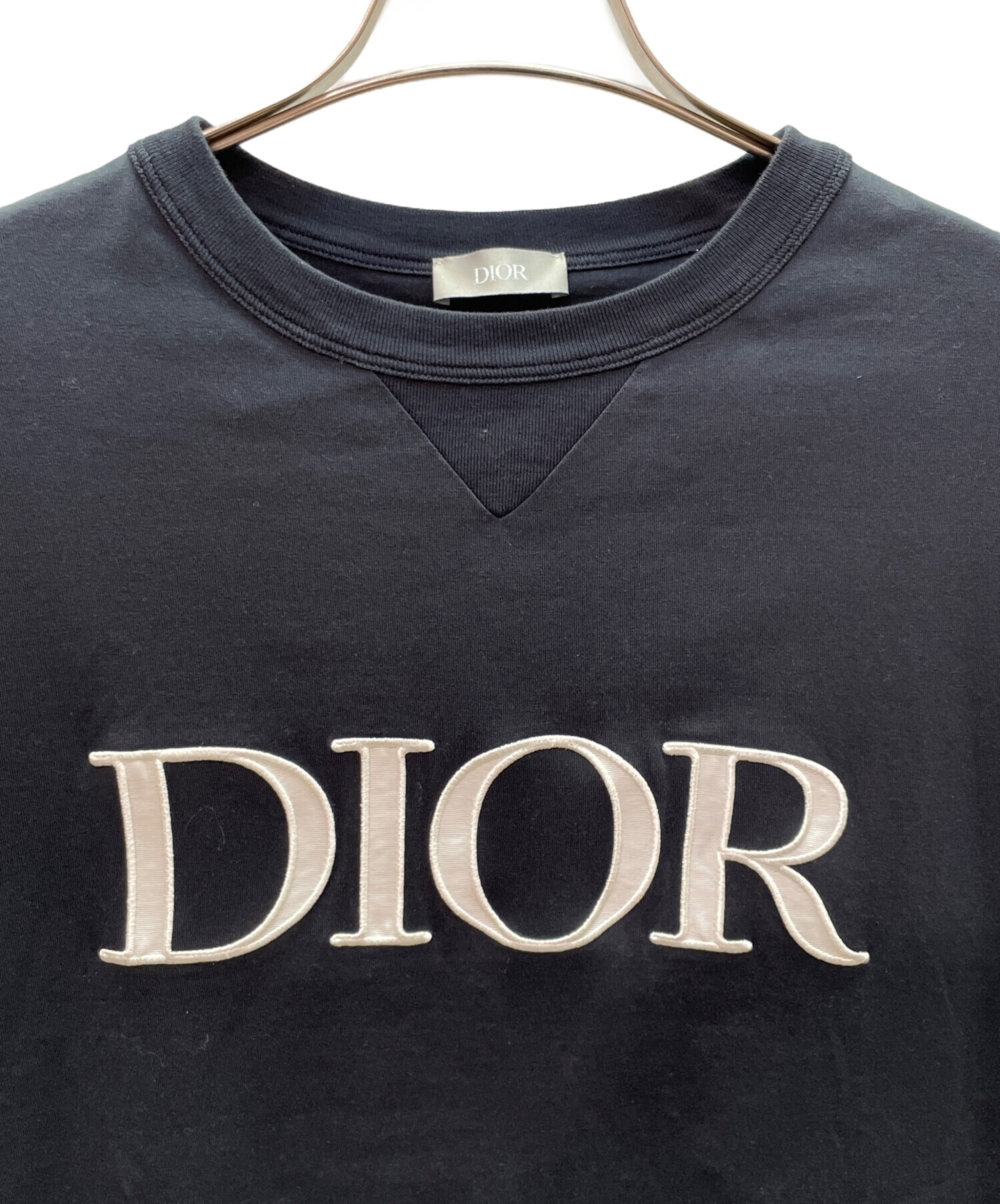 中古・古着通販】Dior (ディオール) ロゴ刺繍 半袖Tシャツ ブラック