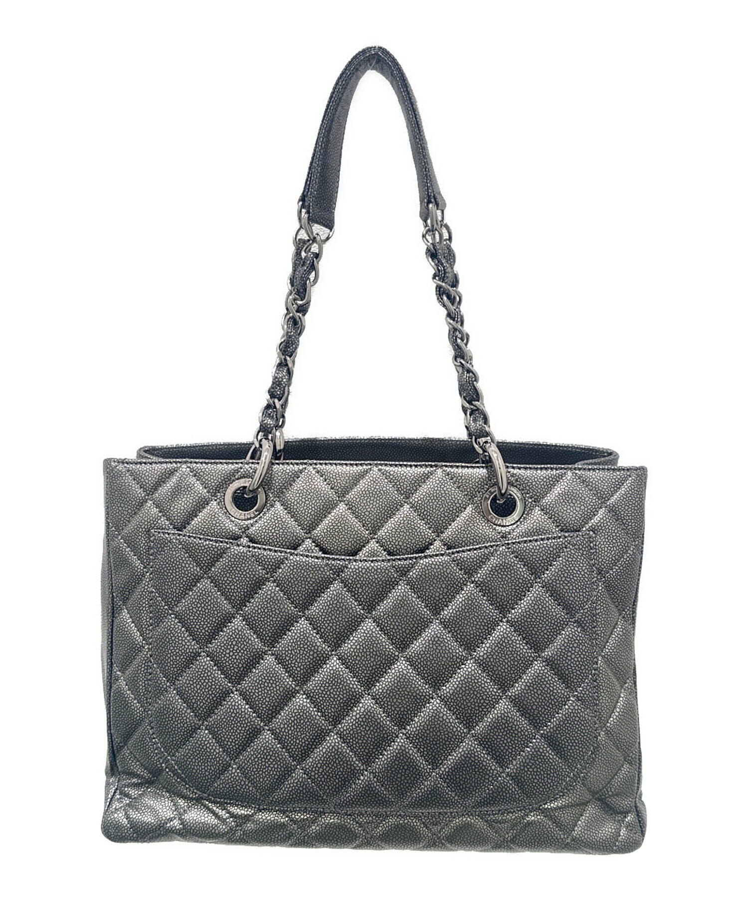 中古・古着通販】CHANEL (シャネル) GSTトートバッグ ダークシルバー