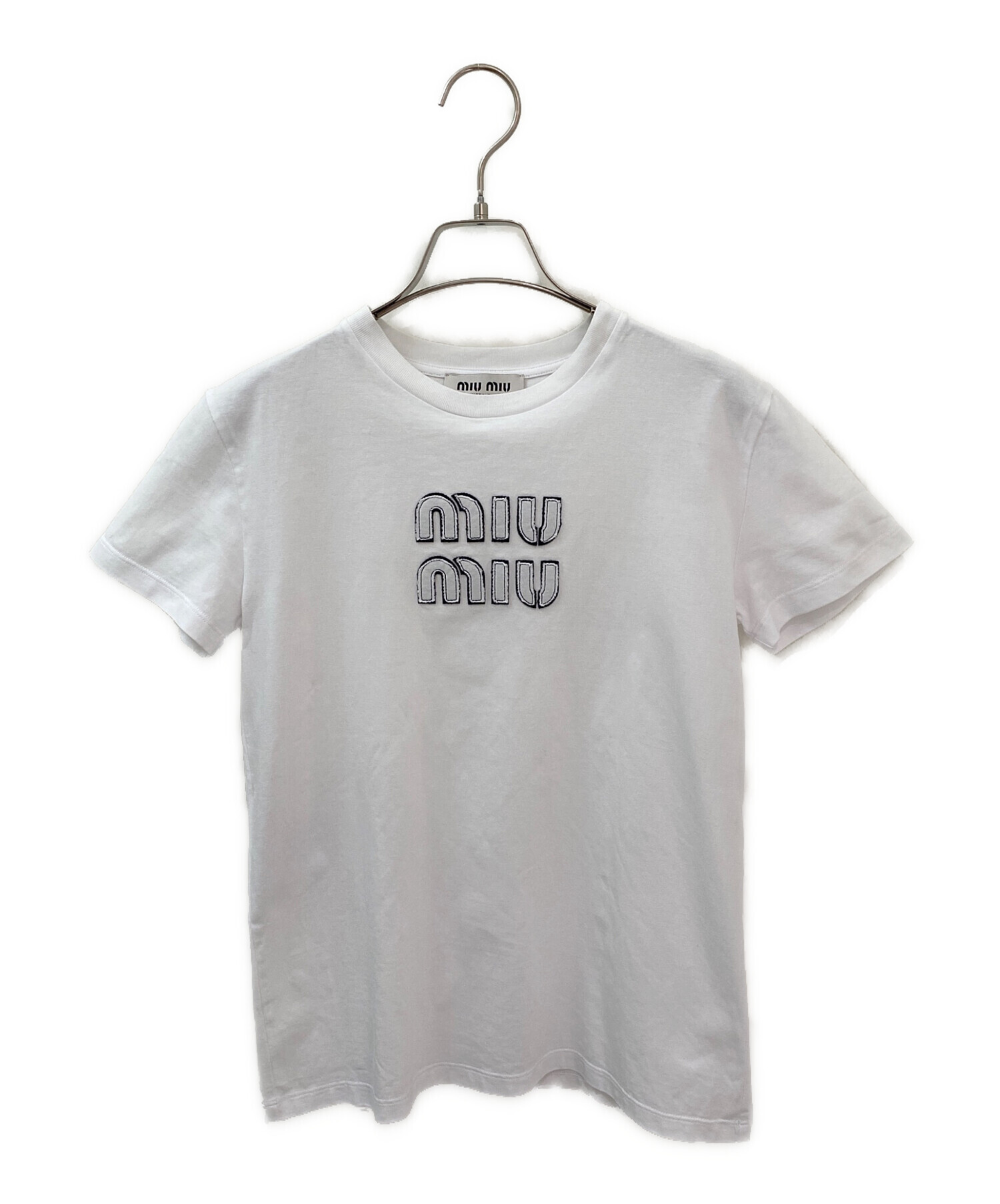 中古・古着通販】MIU MIU (ミュウミュウ) ロゴTシャツ ホワイト サイズ