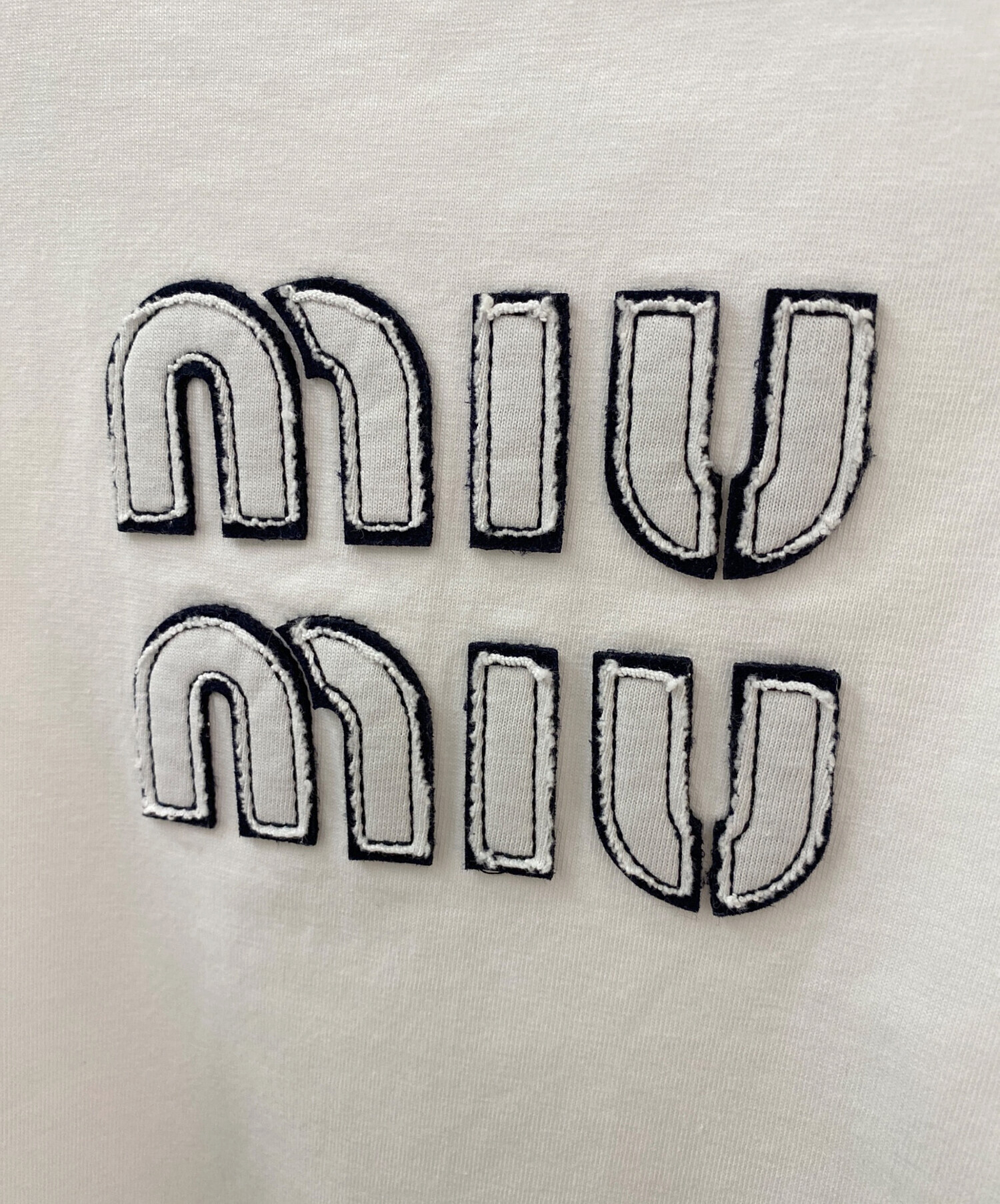 中古・古着通販】MIU MIU (ミュウミュウ) ロゴTシャツ ホワイト サイズ