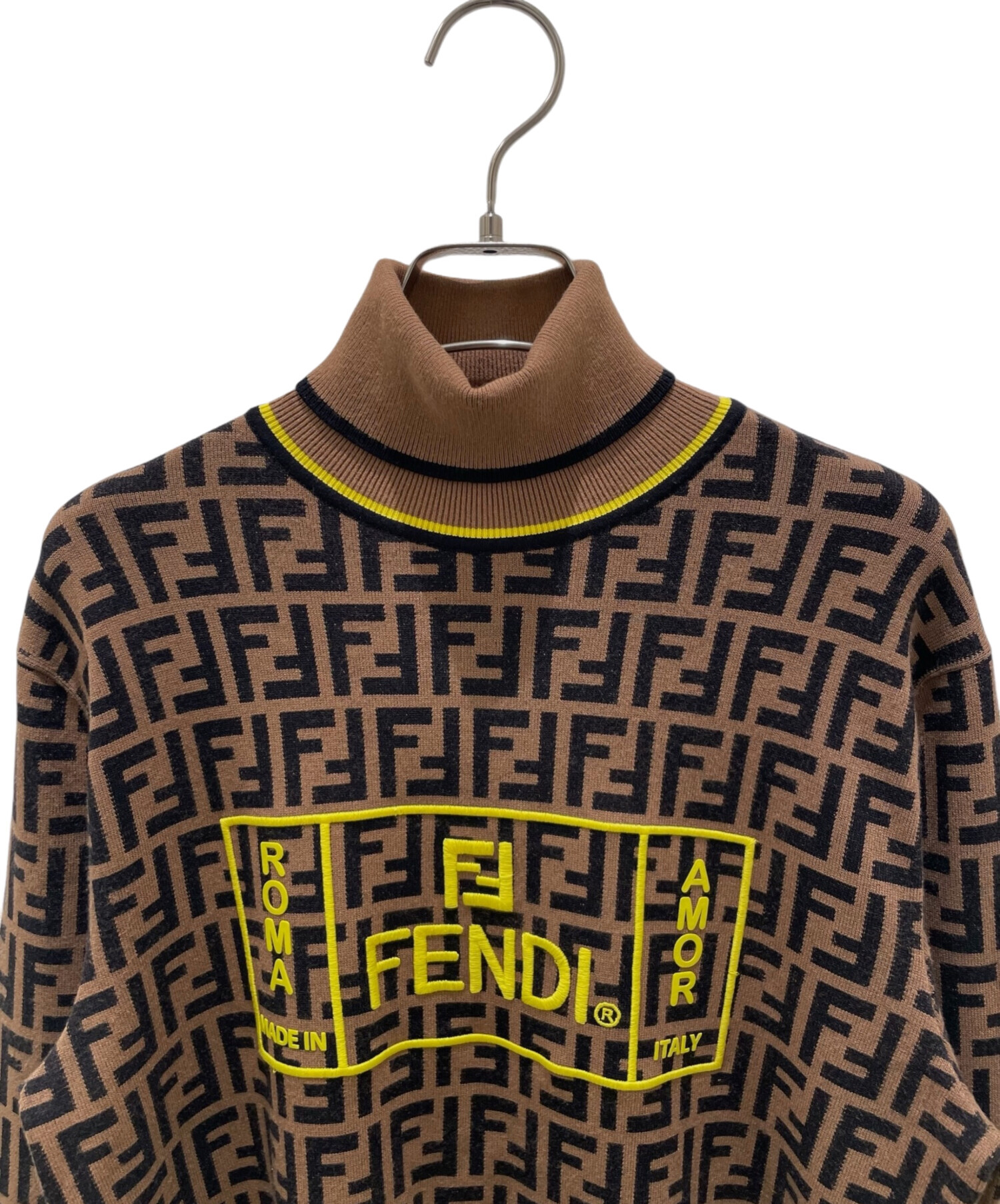 中古・古着通販】FENDI (フェンディ) ズッカ柄タートルネックニット