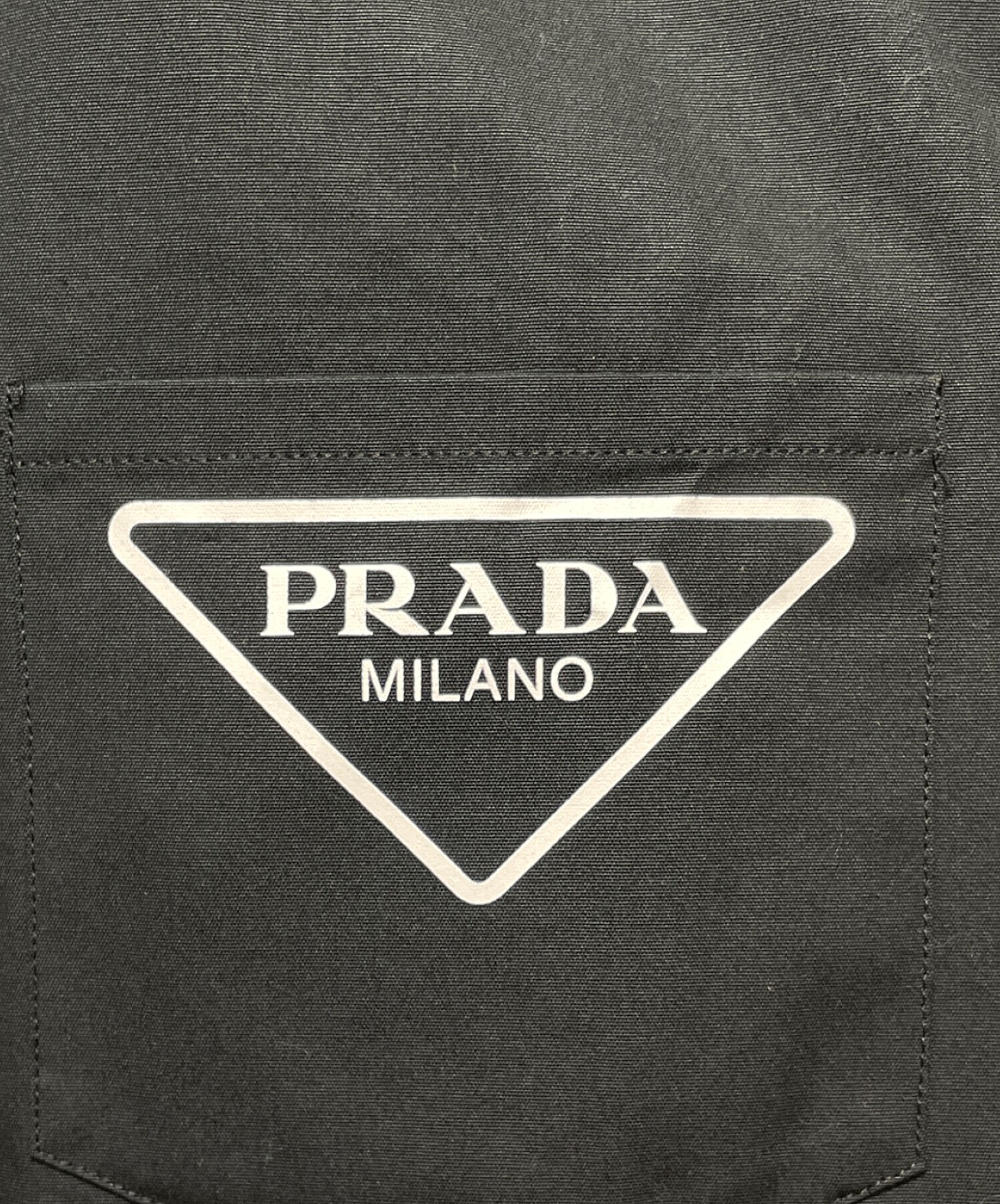 中古・古着通販】PRADA (プラダ) オープンカラーロゴシャツ ブラック