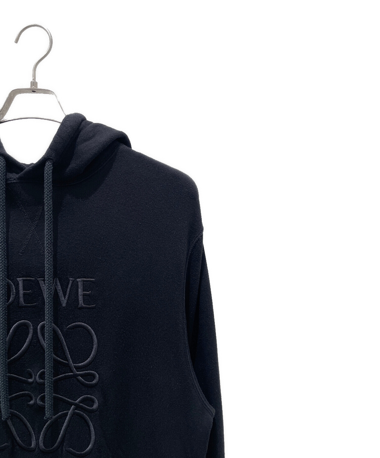中古・古着通販】LOEWE (ロエベ) アナグラム刺繍パーカー ブラック