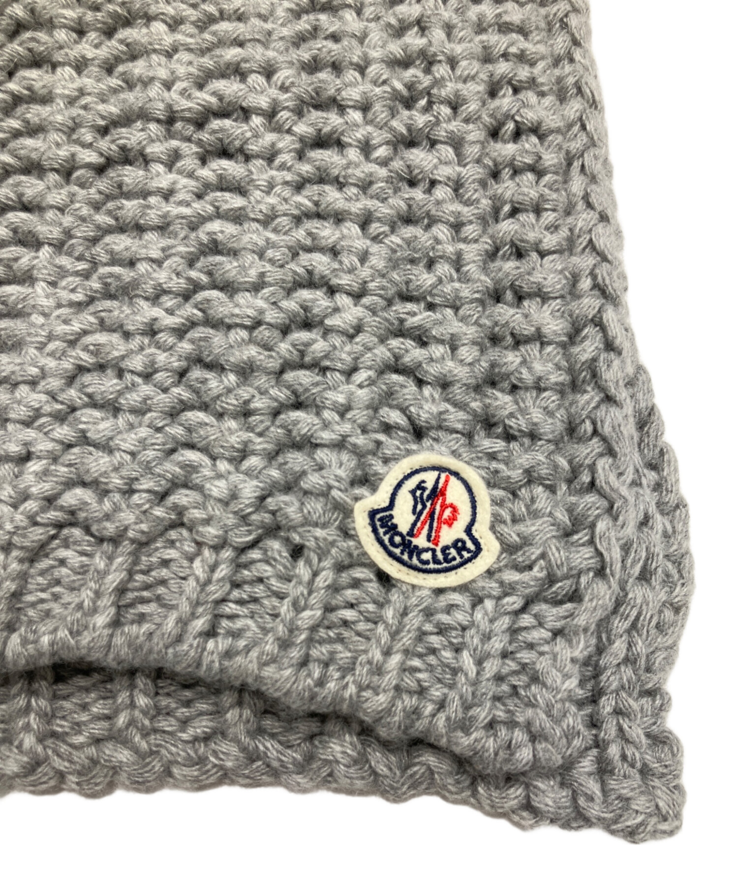 中古・古着通販】MONCLER (モンクレール) ワッペン付きニットマフラー