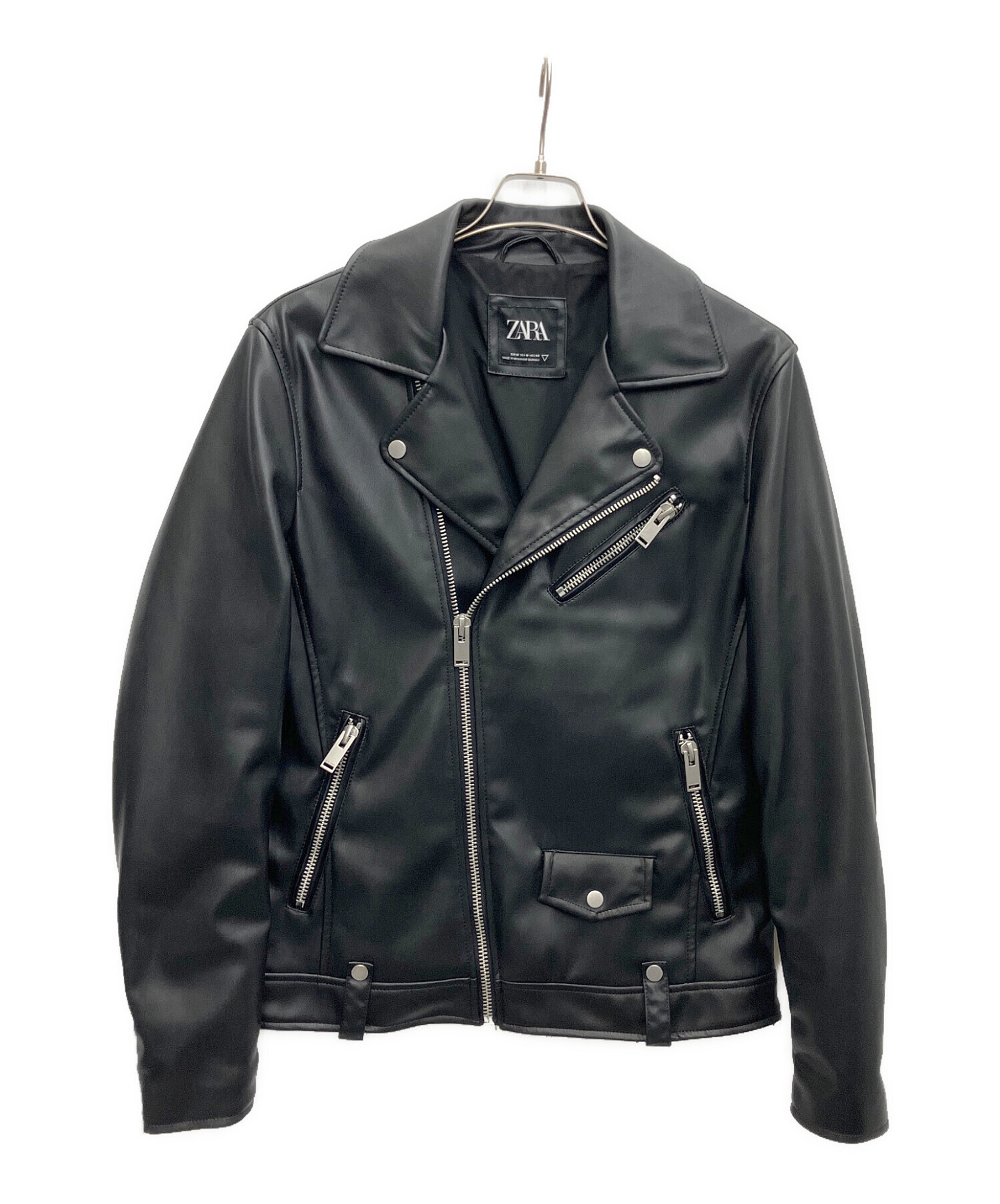 中古・古着通販】ZARA (ザラ) ダブルライダースジャケット ブラック